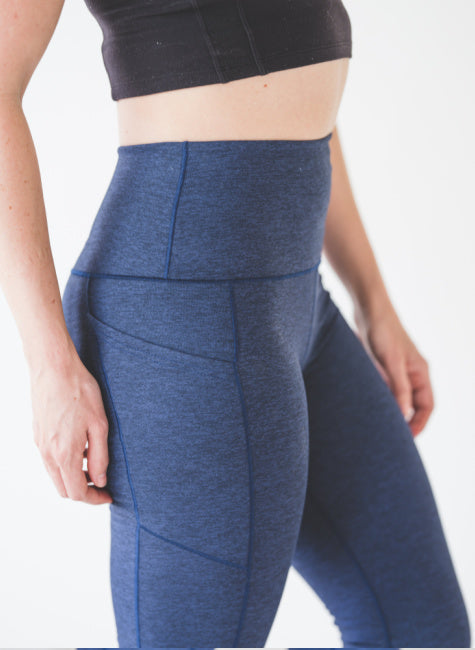 Eco-Friendly Navy Wander Pocket Yoga Pants *Final Sale*