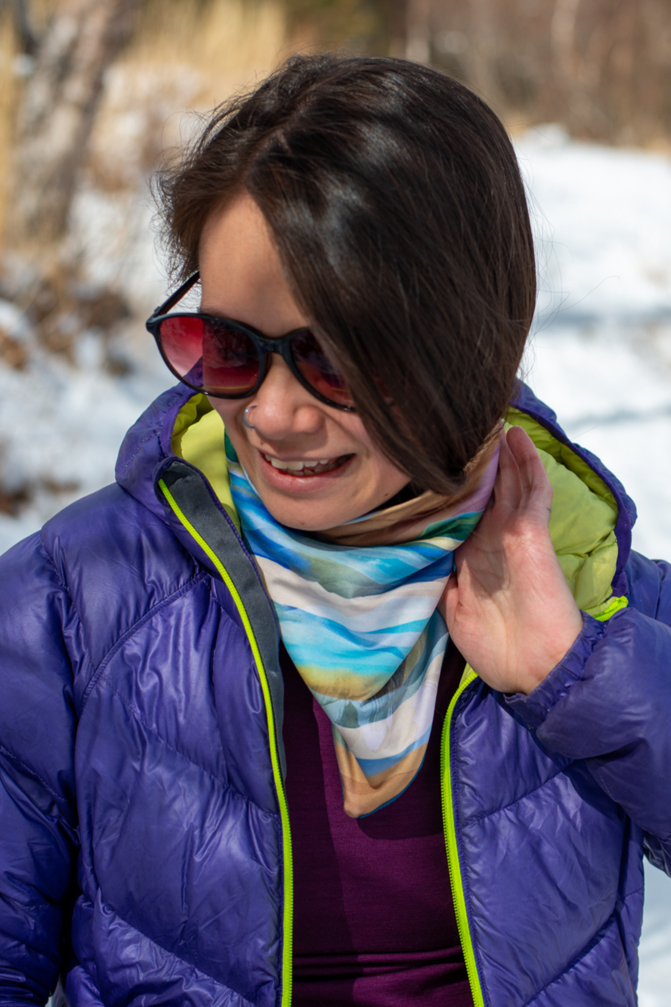 Mountain Recycled Fleece V Front Neck Warmer