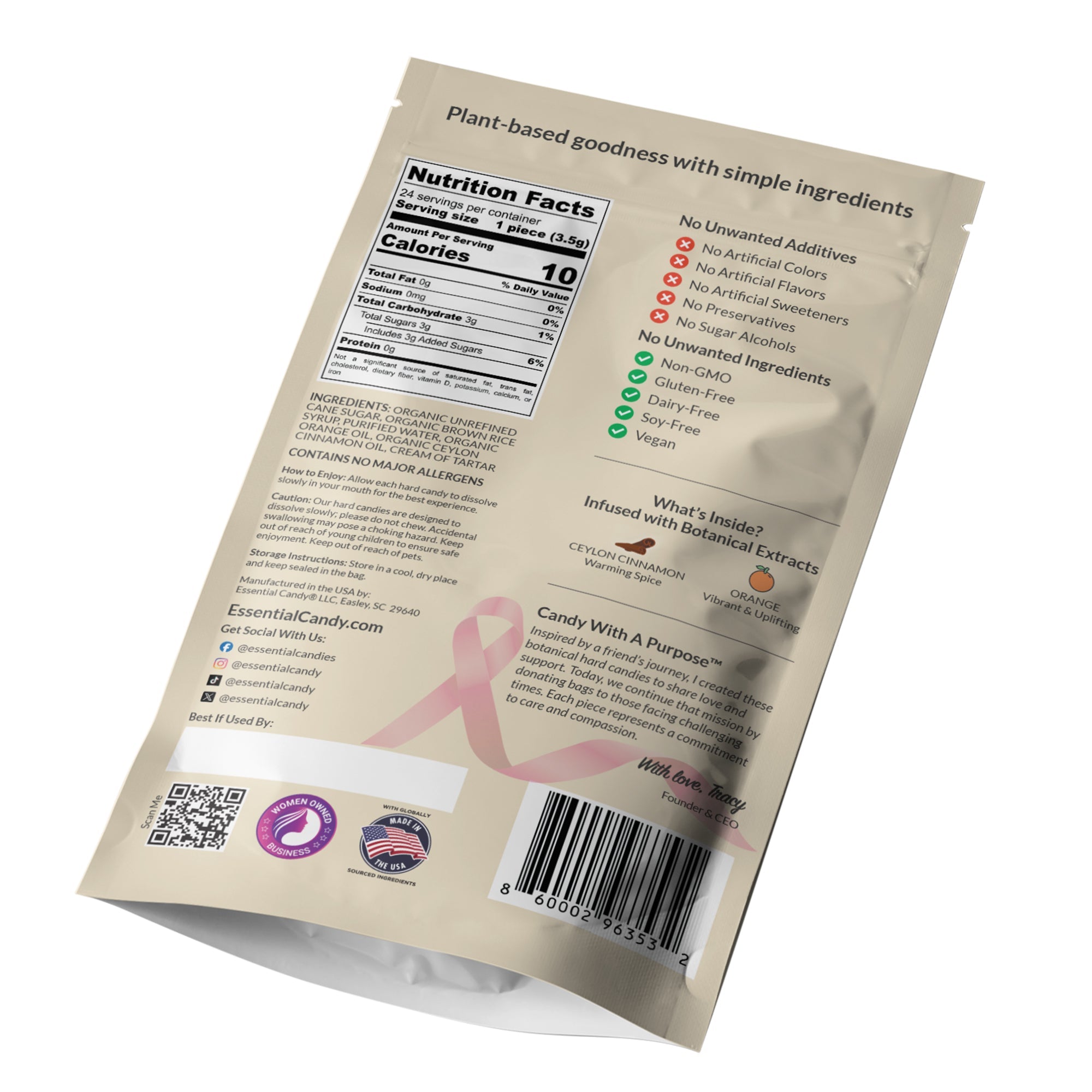Orange Cinnamon (Happy Heart) Botanical Lozenges – Heart Friendly Goodness – Organic Orange & Ceylon Cinnamon – Gluten-Free, Non-GMO, Vegan