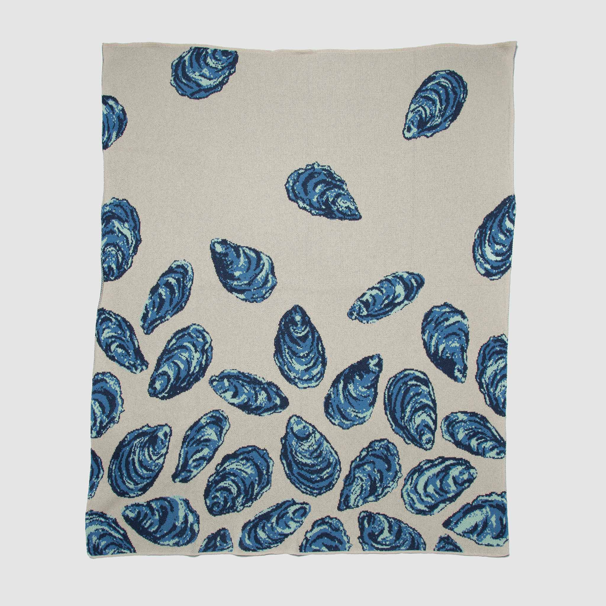 Cotton Sustainable Knit Throw Blanket | Coastal - Oyster