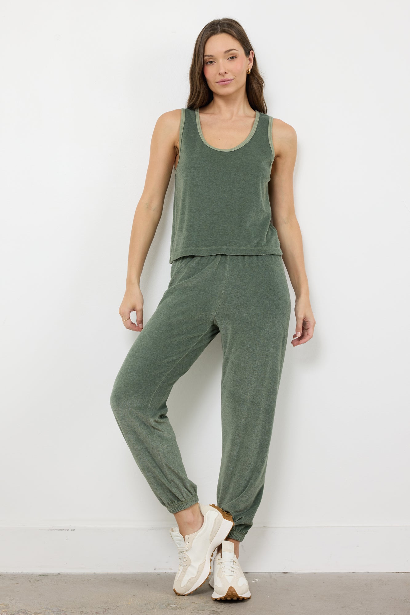 Velour Crop Scoop Neck Tank Top - Sonny