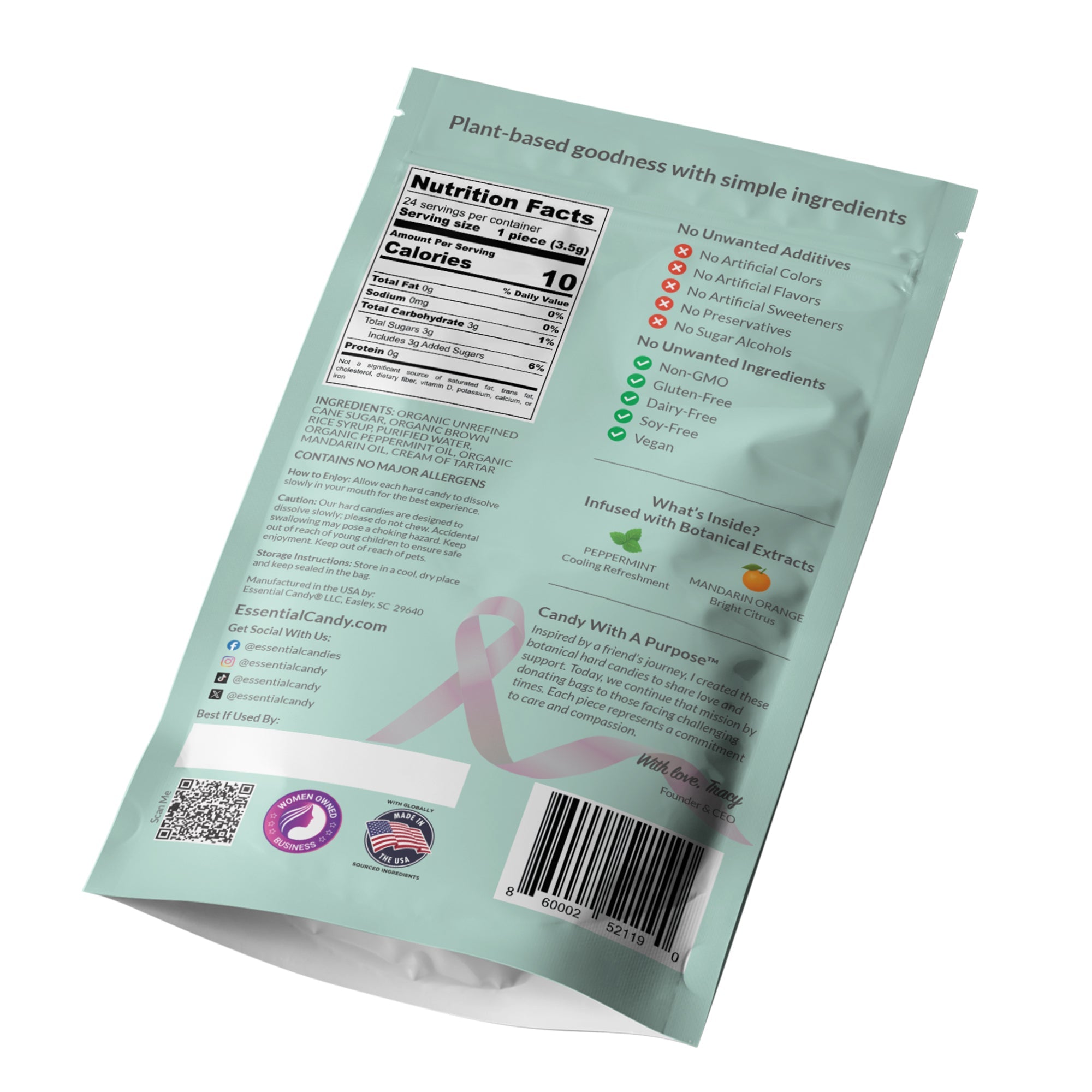 Peppermint Mandarin (New Day) Botanical Lozenges – Refreshing Citrus-Mint – Organic Peppermint & Mandarin – Gluten-Free, Non-GMO, Vegan