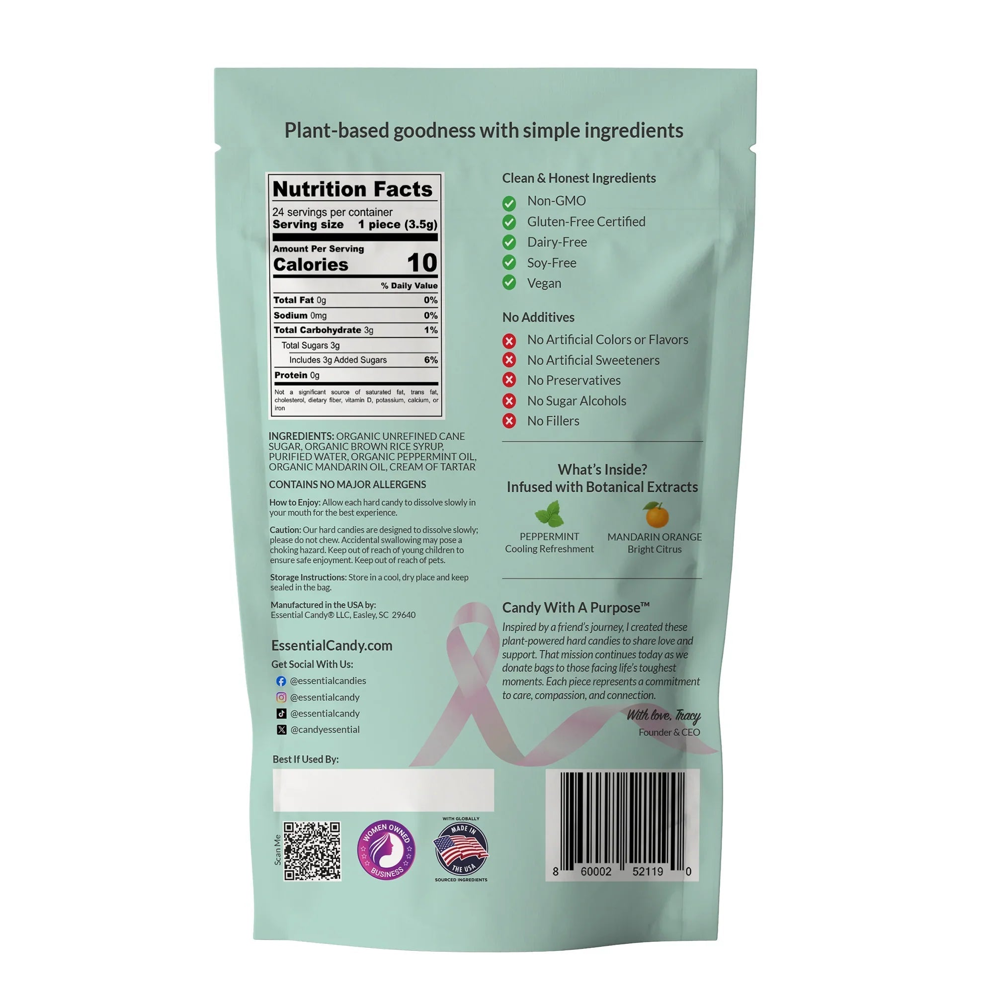 Refreshing Citrus Mint Botanical Candy Lozenges - 24 Count