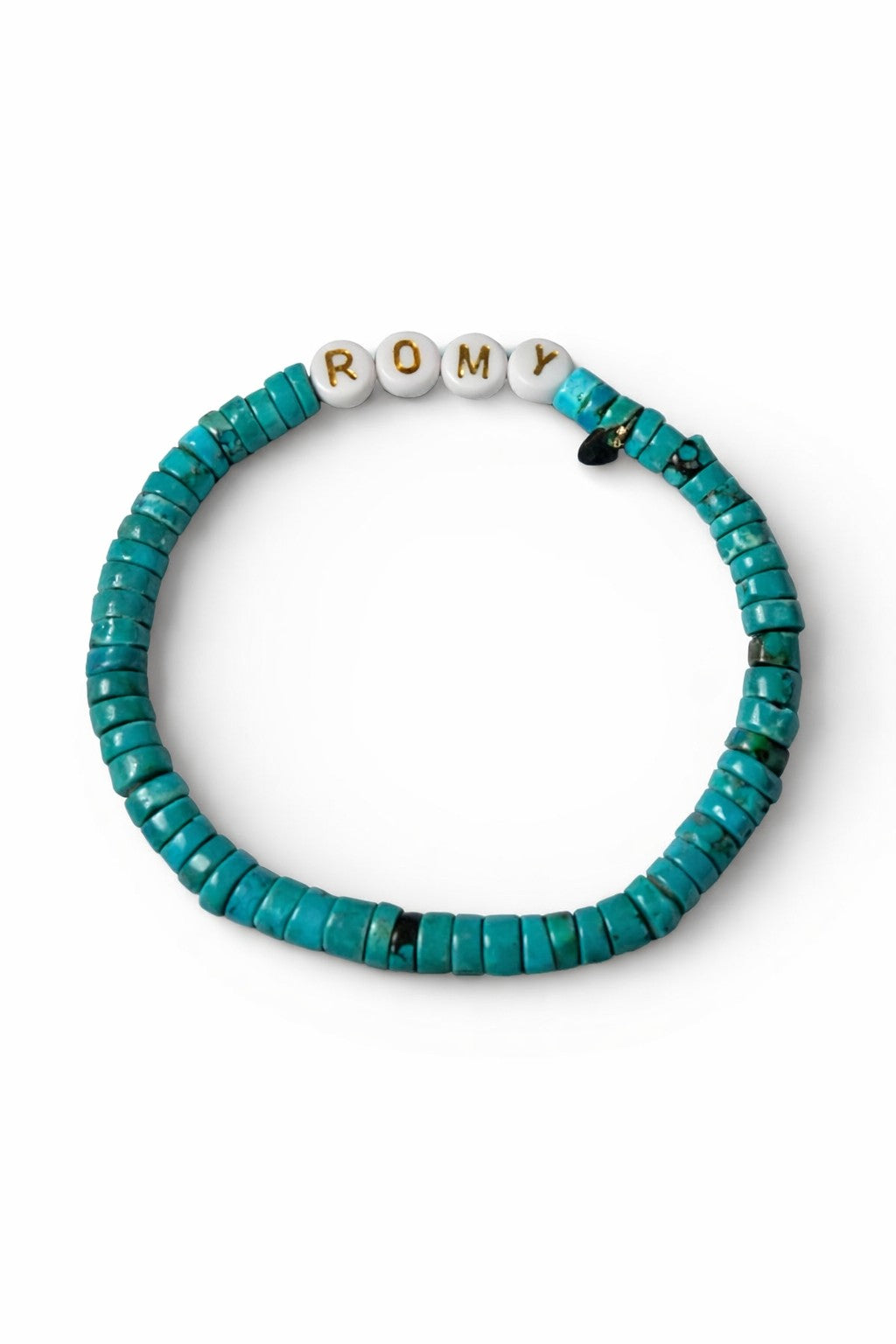 Personalized Gemstone and Sterling Silver Bracelet in Turqoiuse