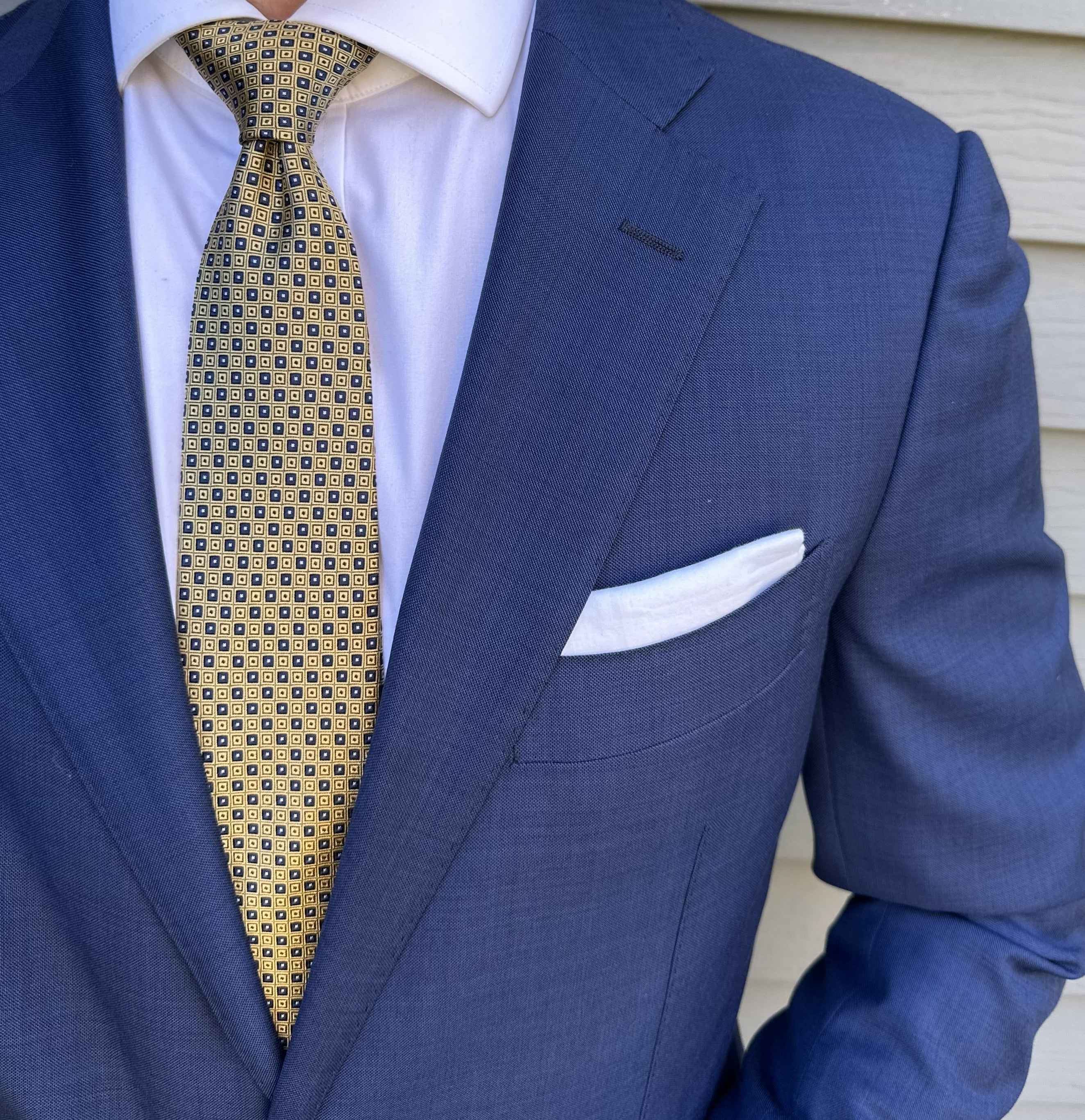 Handmade Pierce Gold Micro Squares Tie - Silk