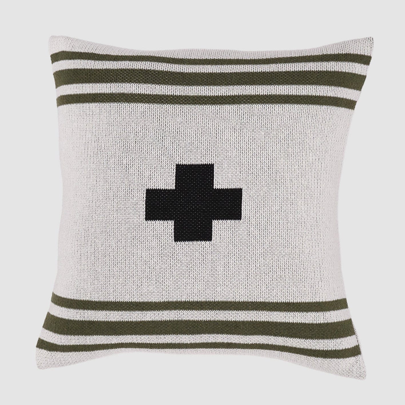 Sustainable Knit Pillow - Swiss Cross Striped Design
