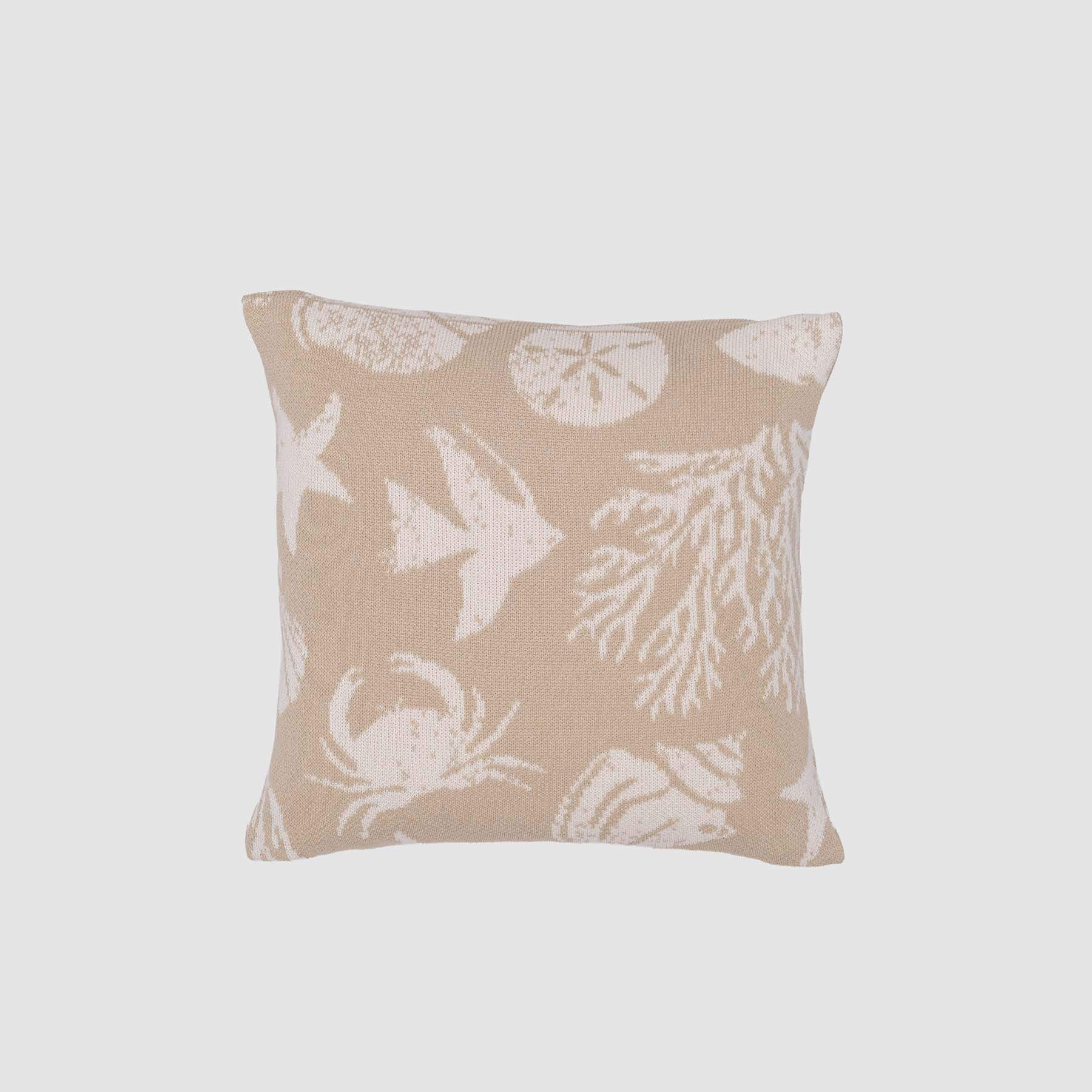 Coastal Pillow Sustainable Knit - Sea Life Design