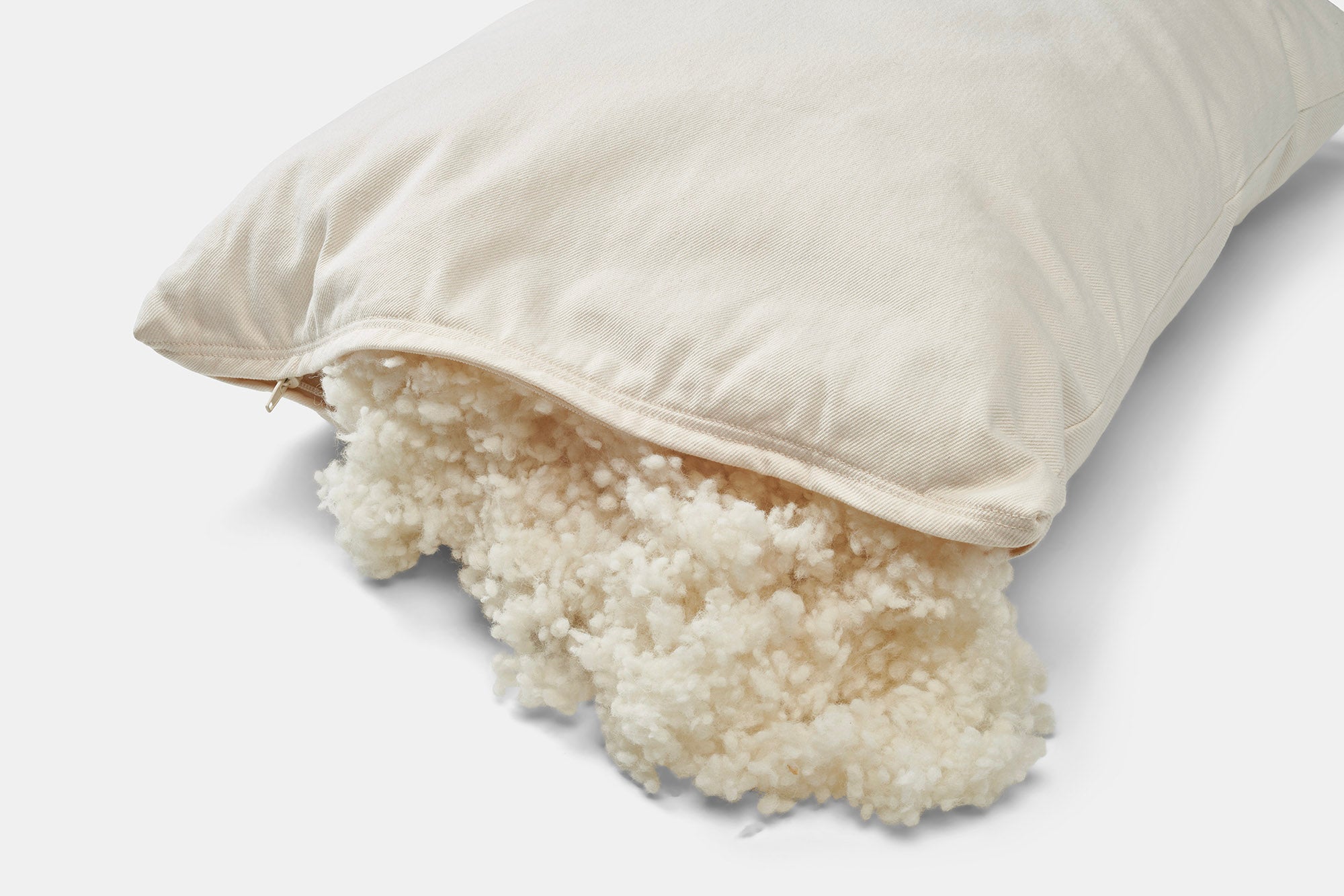 Natural Wool Pillow USA Cotton Cover - Customizable