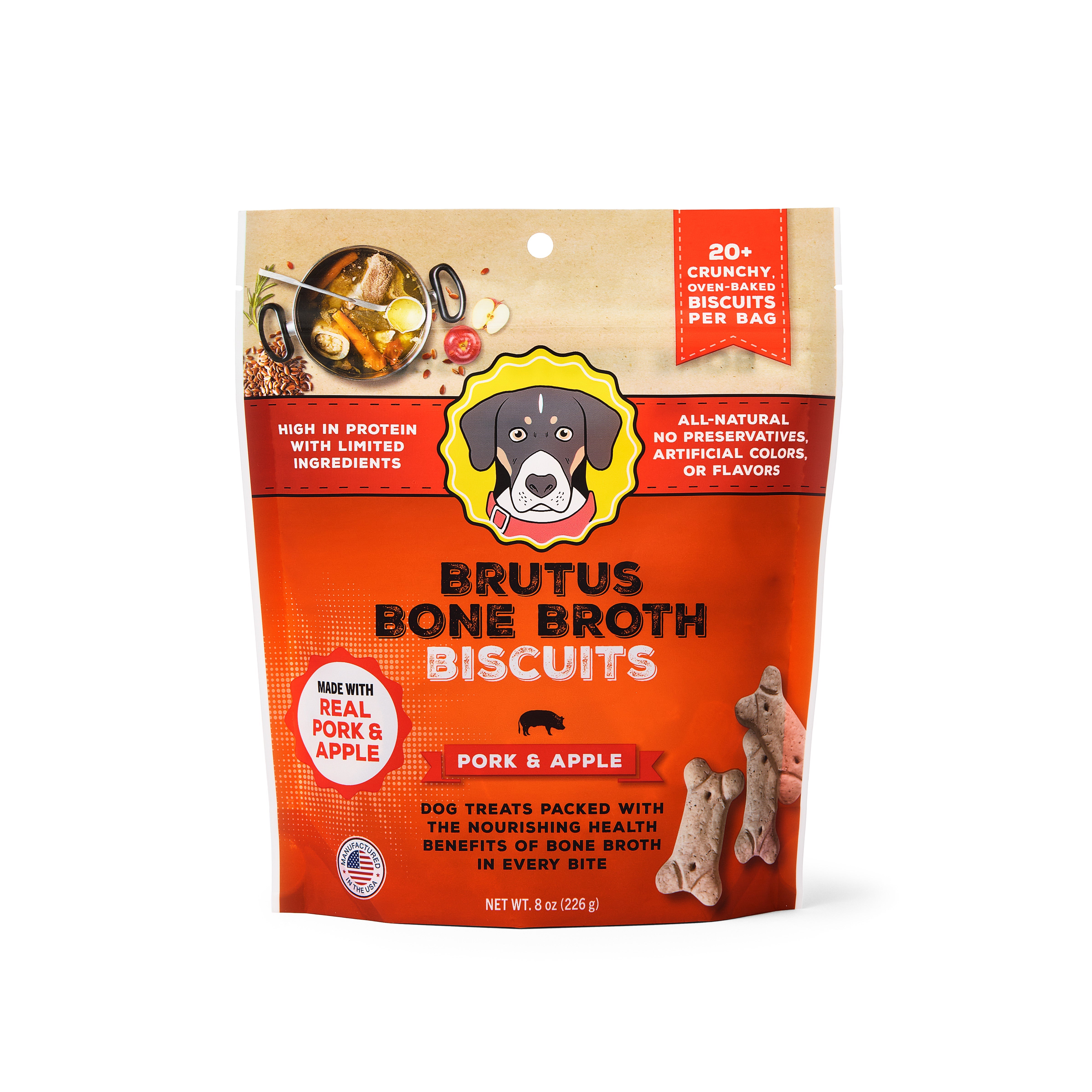 Natural Real Pork & Apple Bone Broth Biscuits