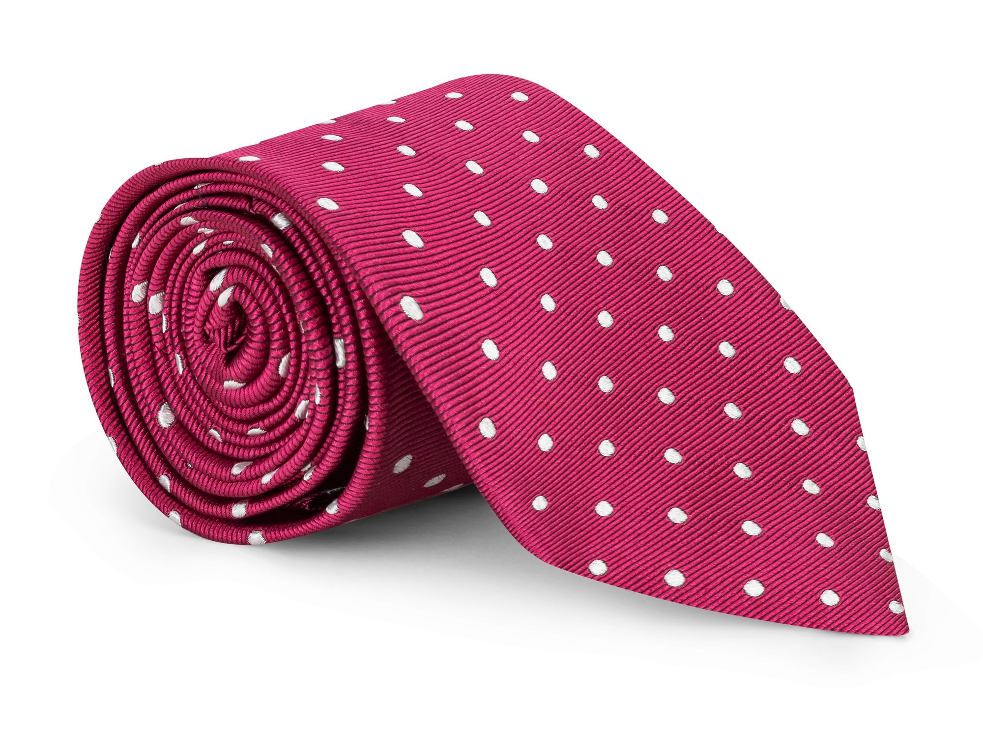 Handmade Powell Pink Dot Tie - Italian Silk
