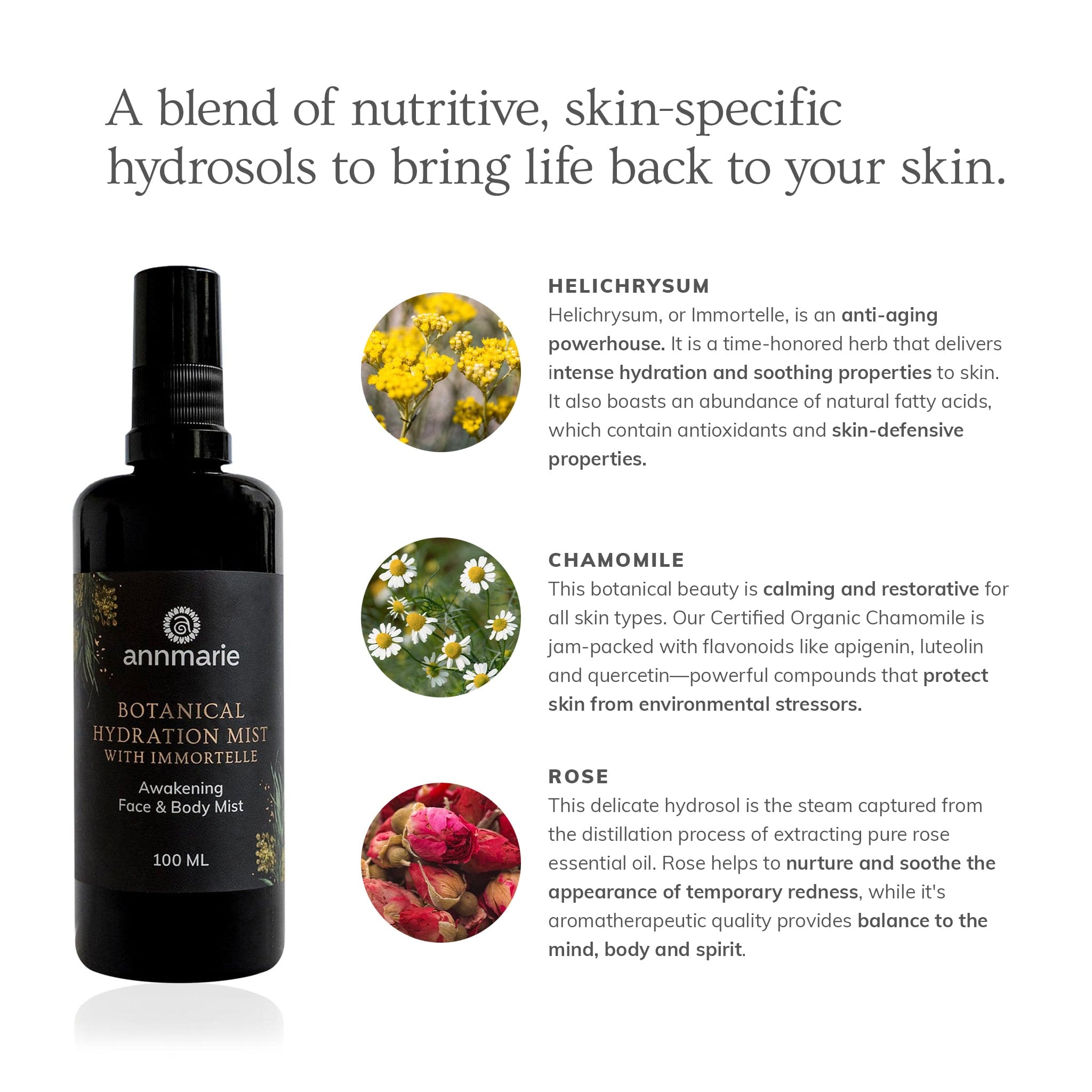 Botanical Immortelle Hydration Facial Mist - 3.4 Oz