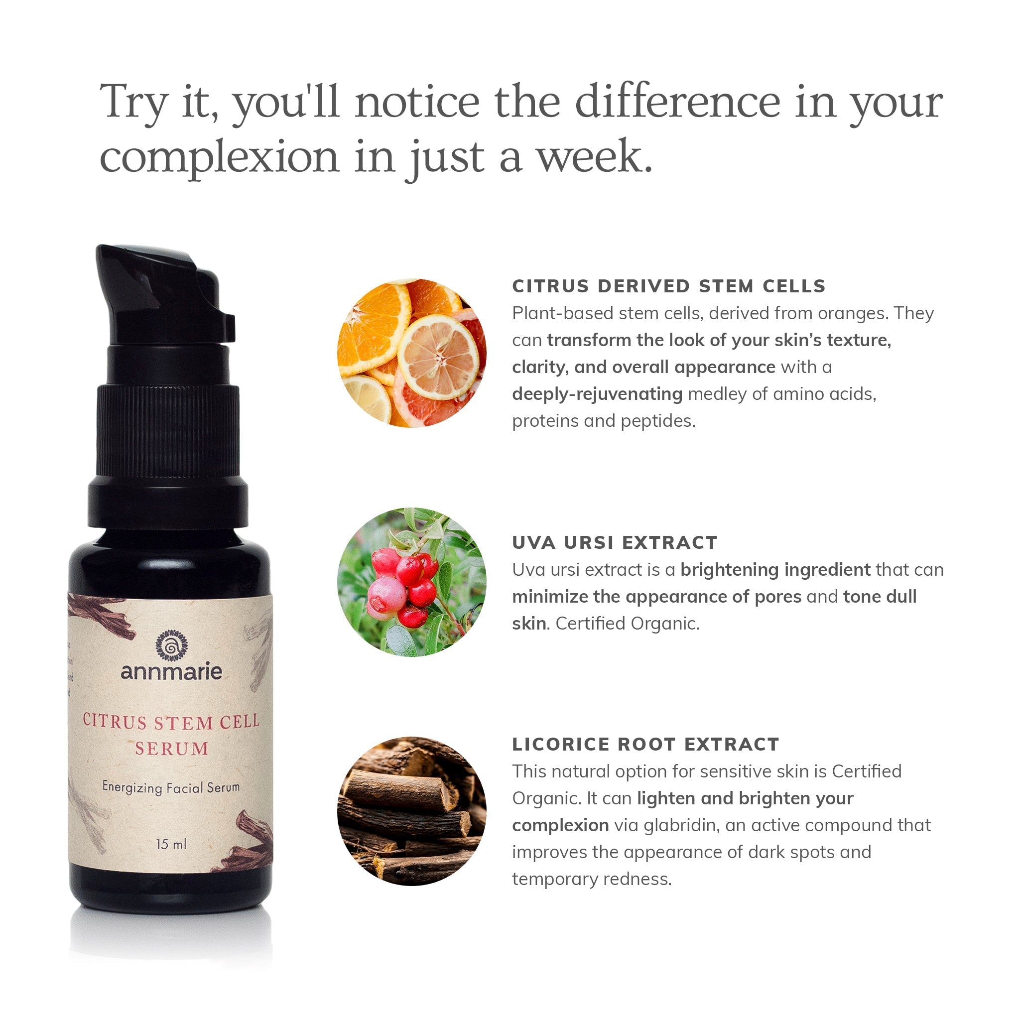 Citrus Stem Cell Brightening Facial Serum - 0.5 Oz