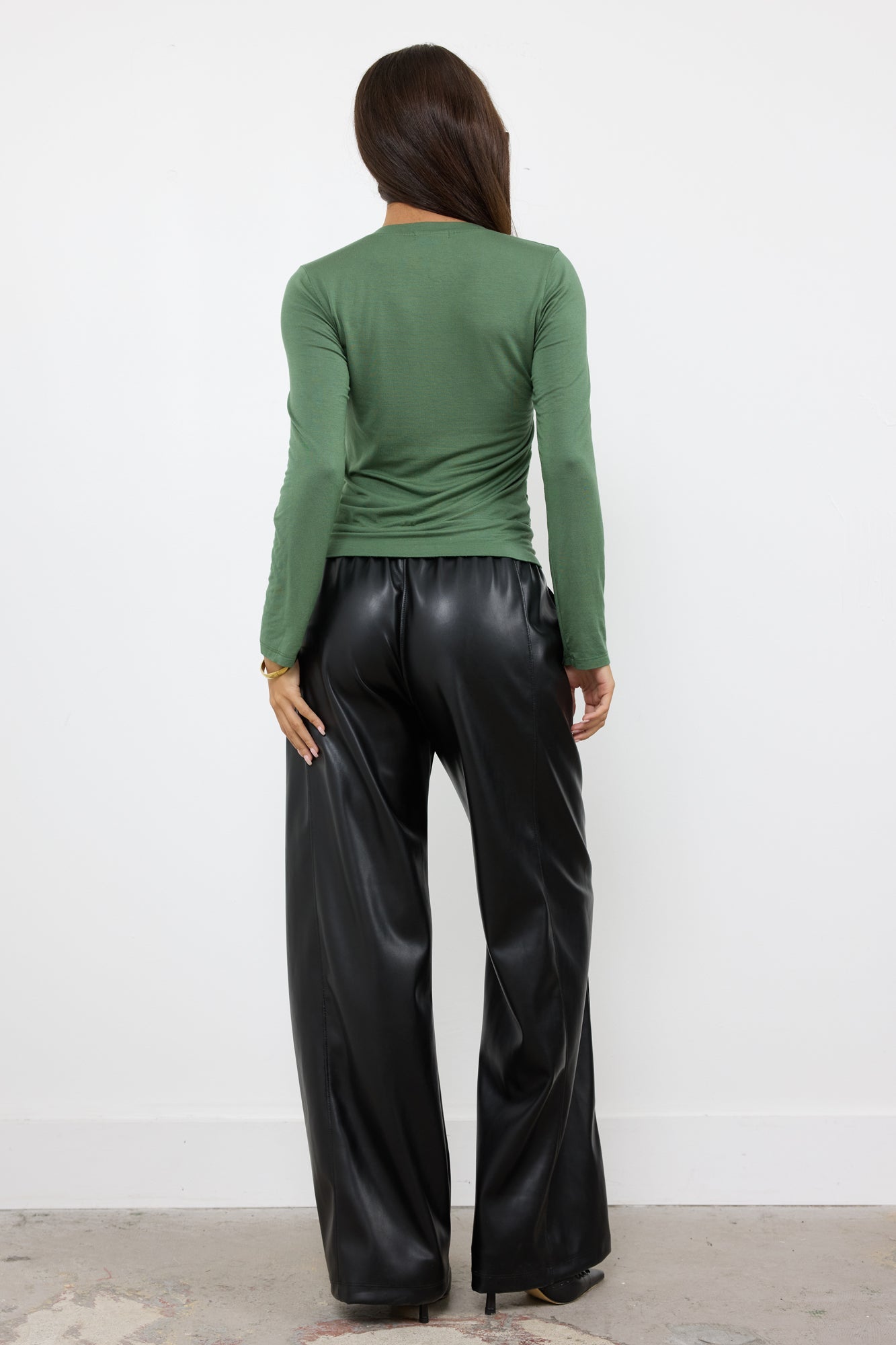 Nico V Neck Top With Front Shirring
