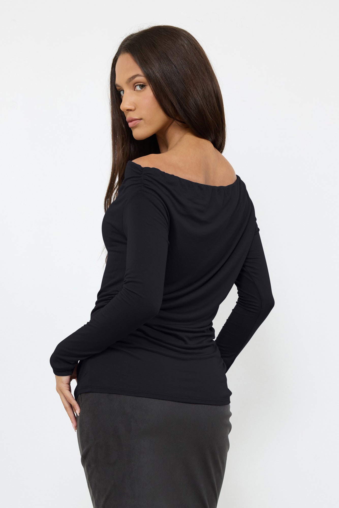 Ivy Off Shoulder Top With Side Shirring