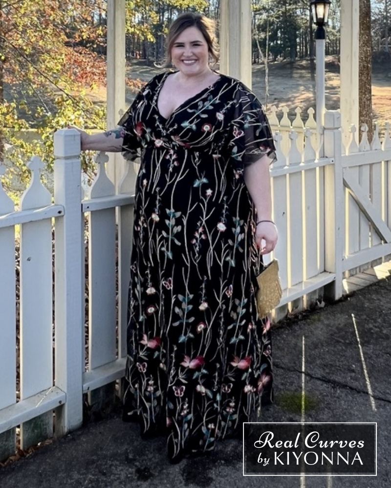 Plus Size Embroidered Elegance Evening Gown