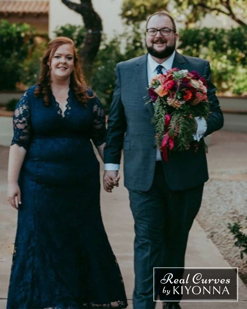 Plus Size Screen Siren Lace Evening Gown