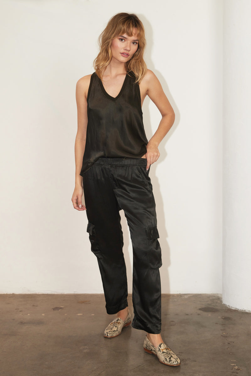 Bridget Silky V-Neck Relaxed Tank Top