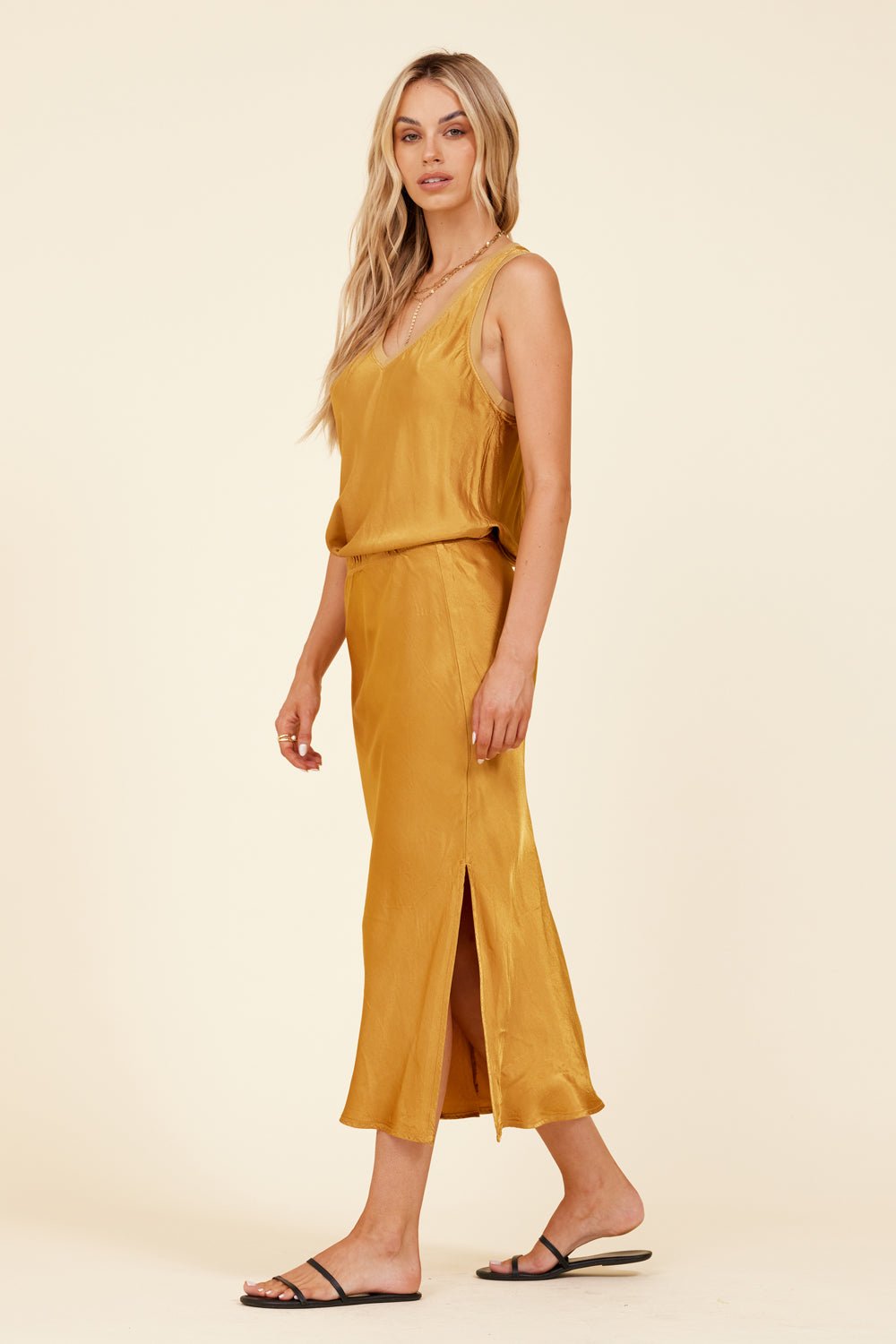 Bridget Silky V-Neck Relaxed Tank Top