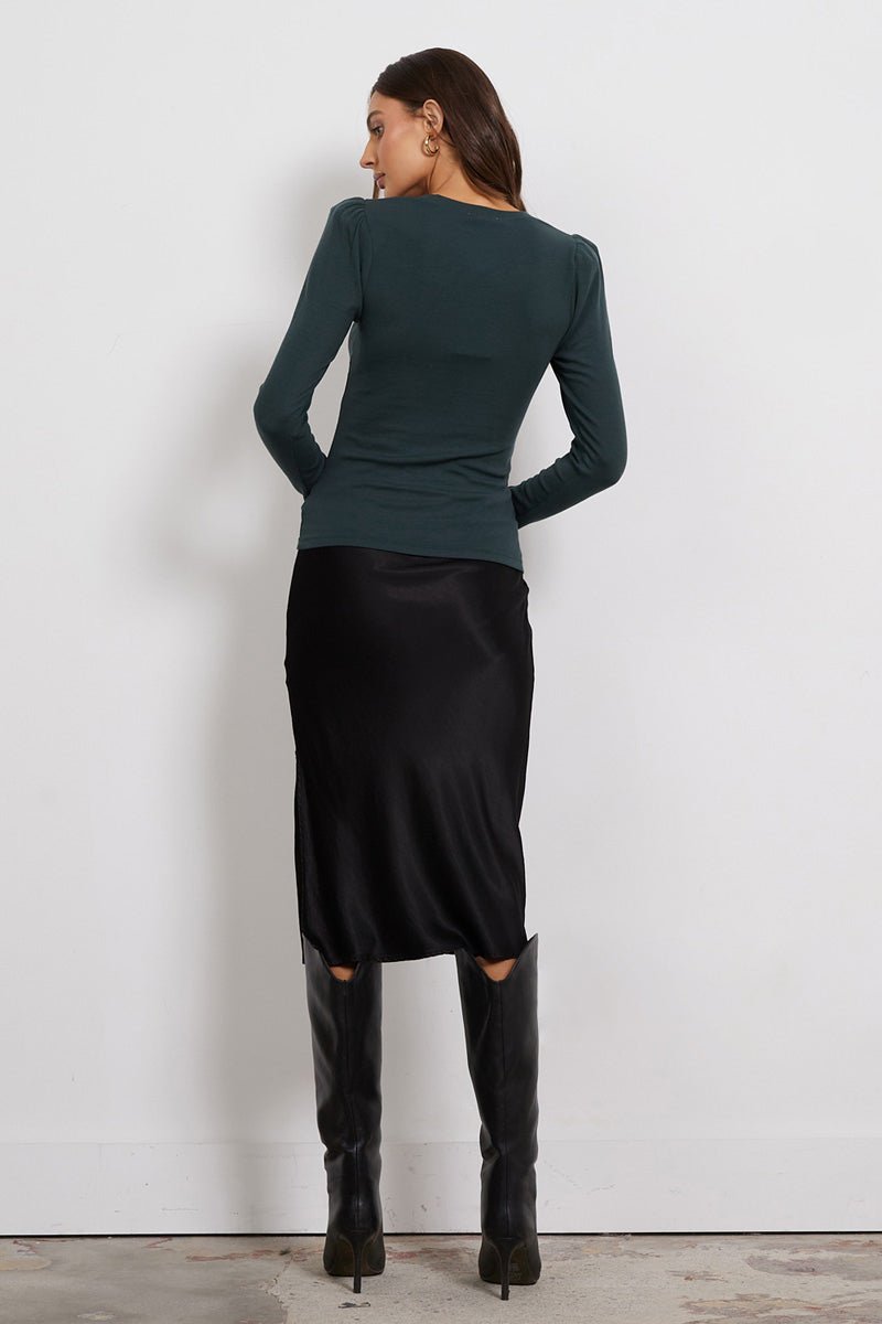 Dorit Silky Slip Skirt with Leg Slip