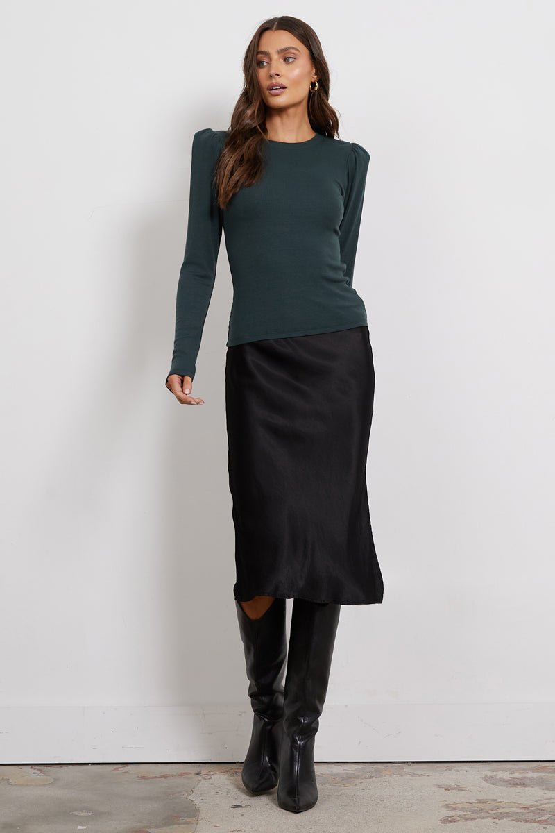 Dorit Silky Slip Skirt with Leg Slip