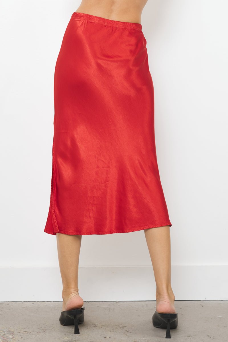 Dorit Silky Slip Skirt with Leg Slip