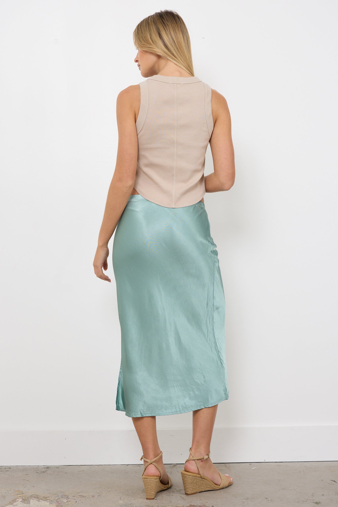 Dorit Silky Slip Skirt with Leg Slip