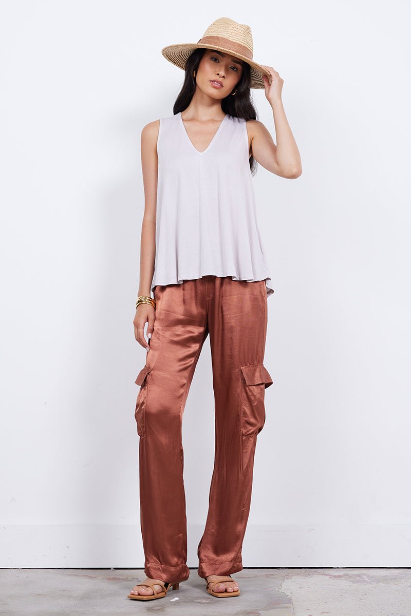 Agnes Silky Cargo Long Pant