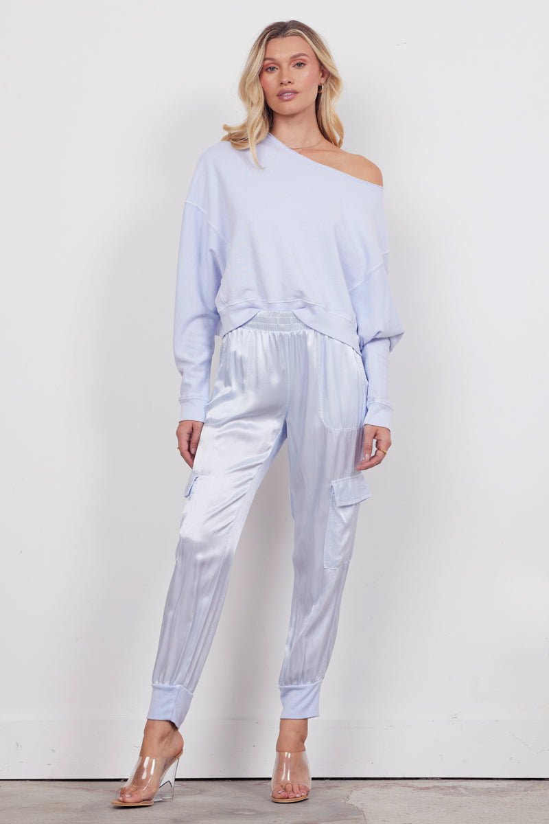 Satin Jogger Cargo Pants