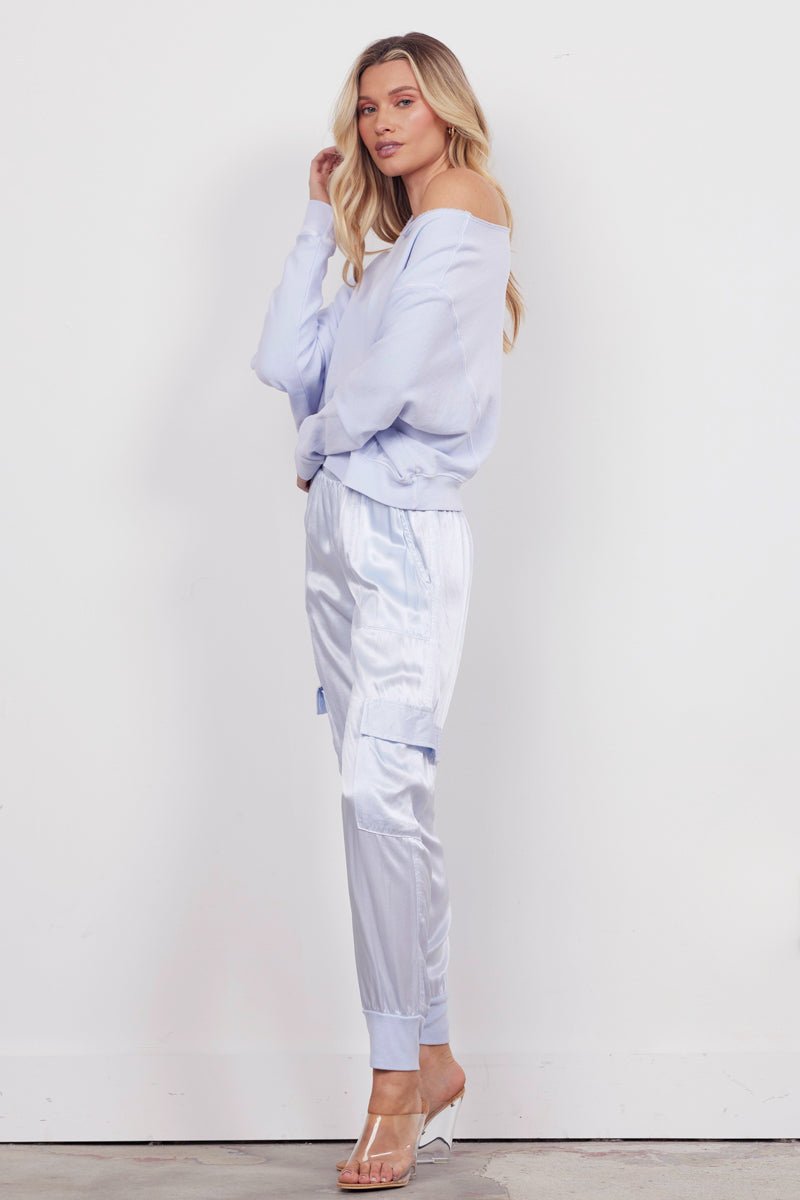Satin Jogger Cargo Pants