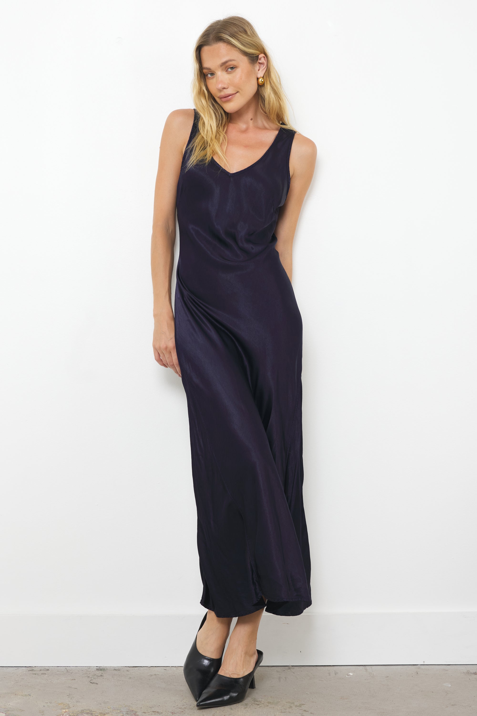Handmade Wynn Silky Scooped Back Maxi Dress