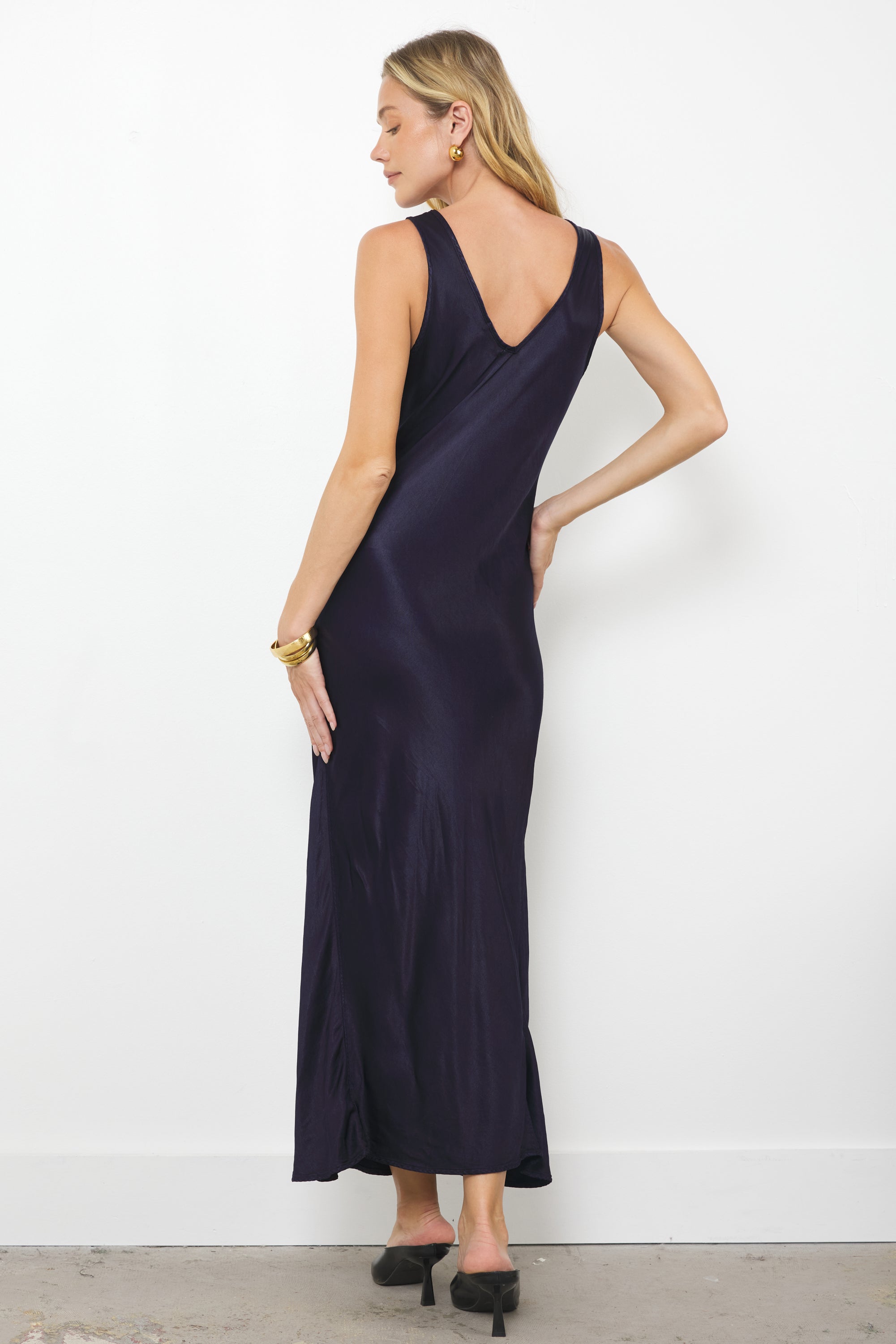 Handmade Wynn Silky Scooped Back Maxi Dress