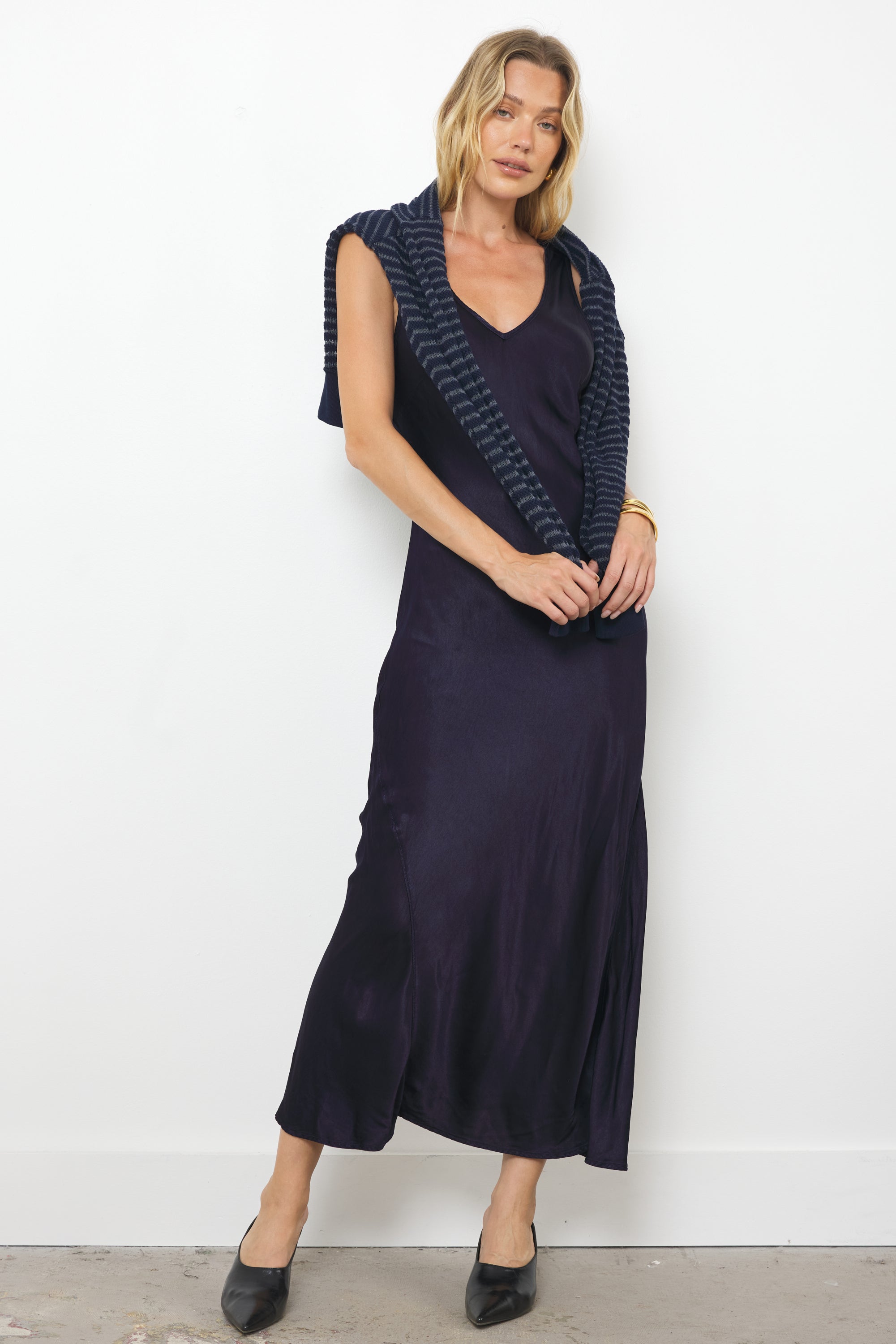 Handmade Wynn Silky Scooped Back Maxi Dress