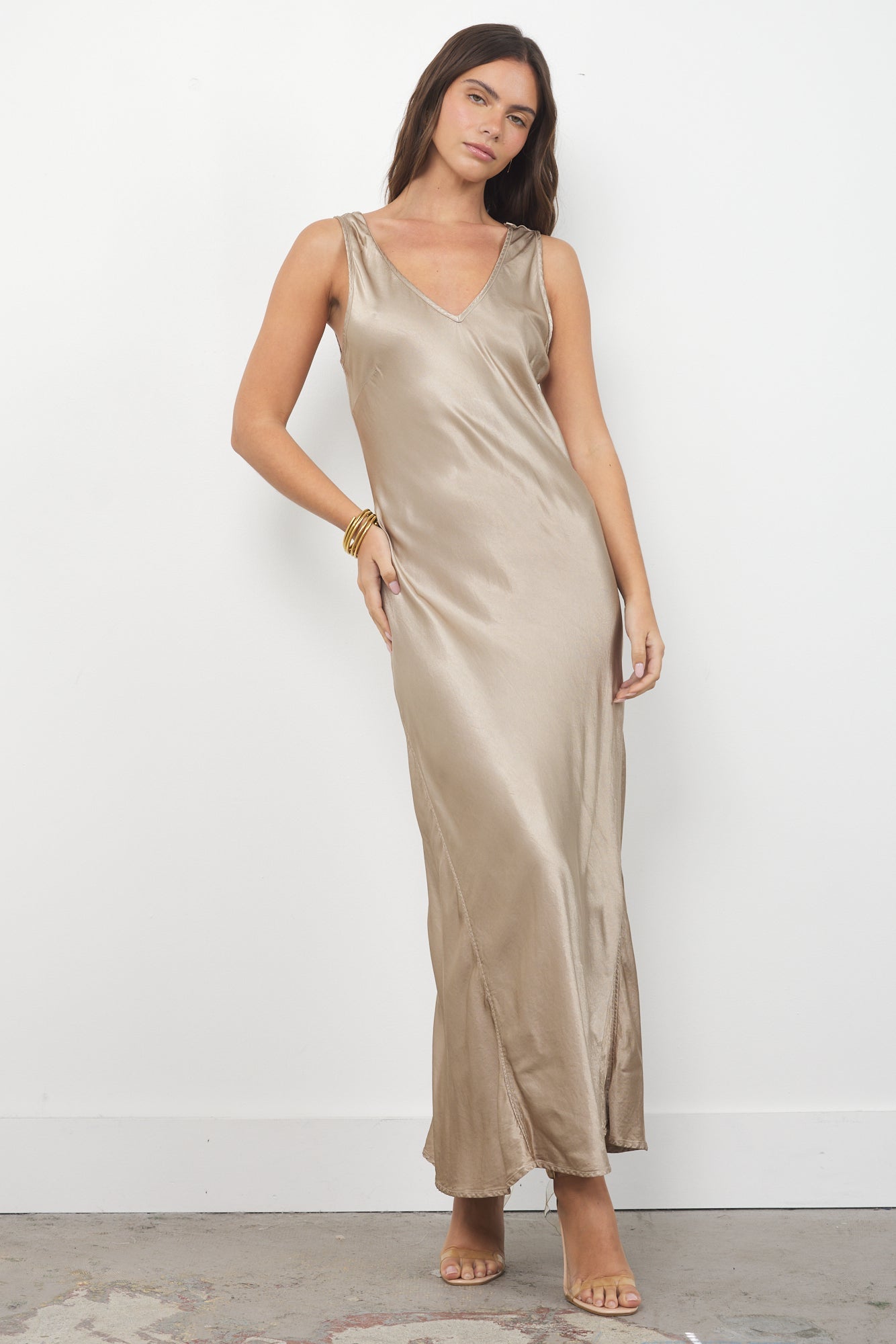 Handmade Wynn Silky Scooped Back Maxi Dress