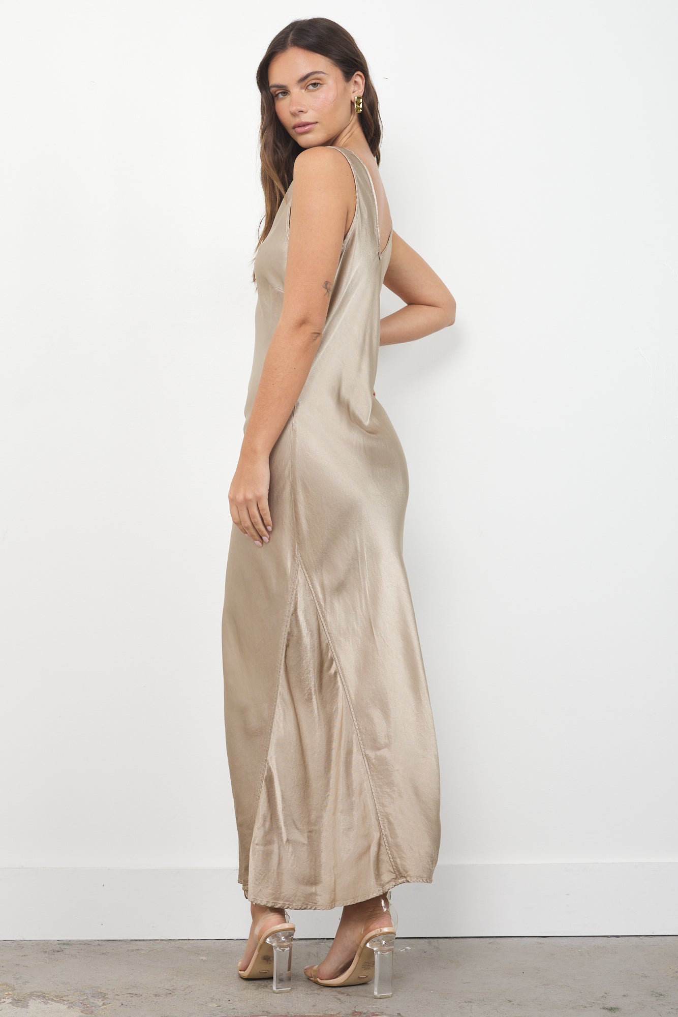 Handmade Wynn Silky Scooped Back Maxi Dress