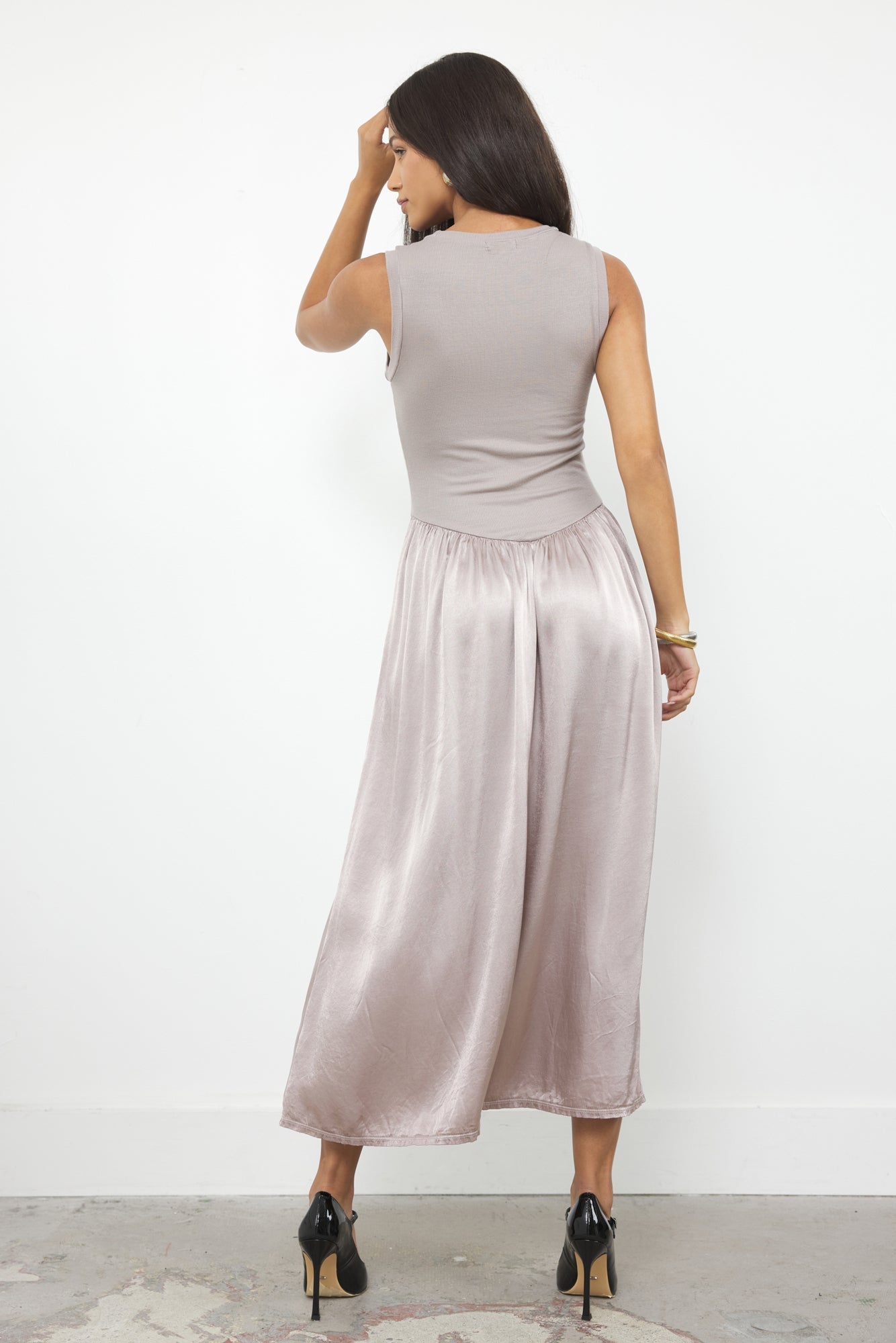 Oliver Silky Tank Dress Ribbed Bodice