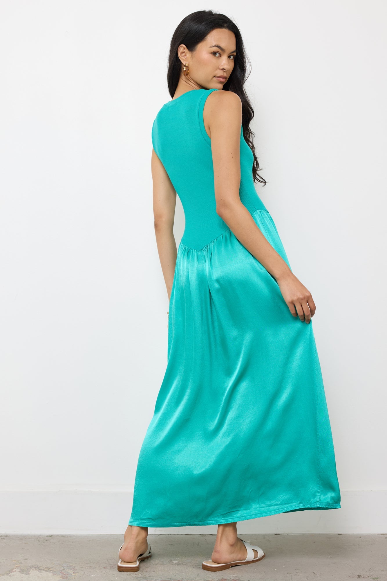 Oliver Silky Tank Dress Ribbed Bodice
