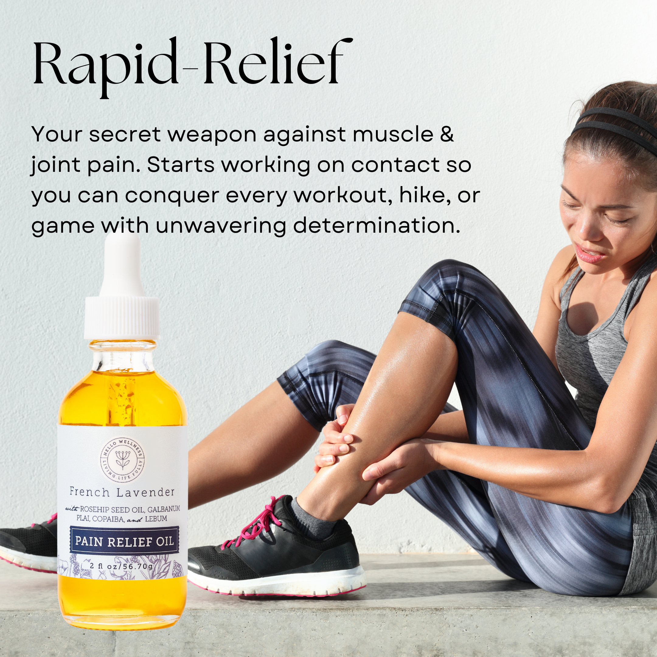 Natural Pain Relief Oil - 2 Oz Glass Bottle