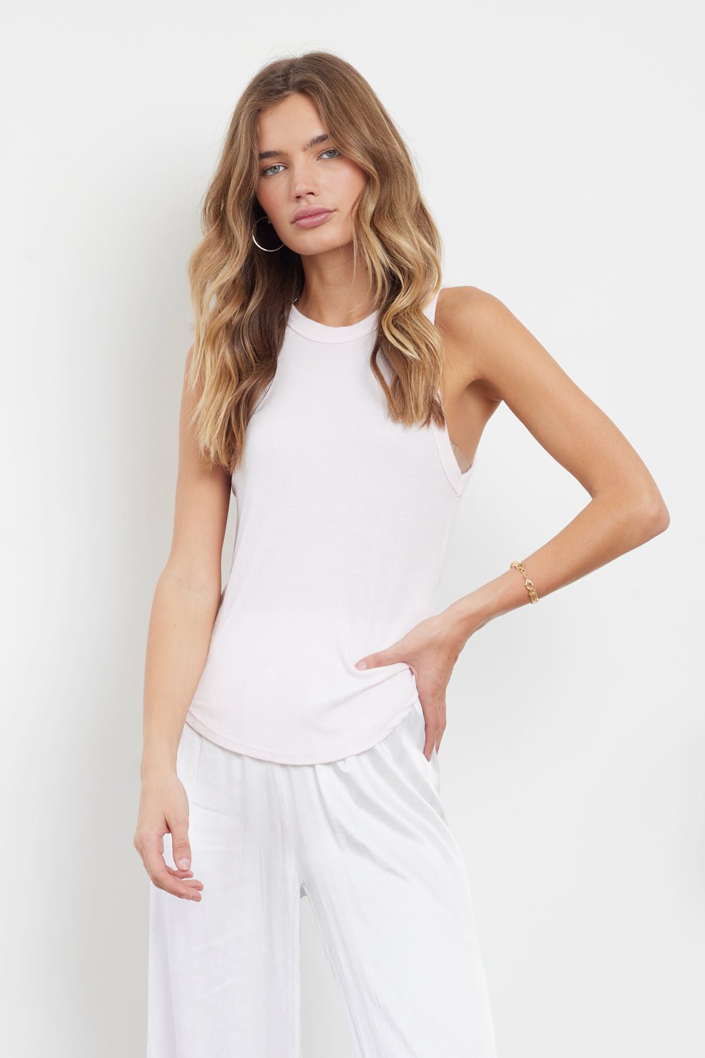 Aida Racer Front Ribbed Tank Top