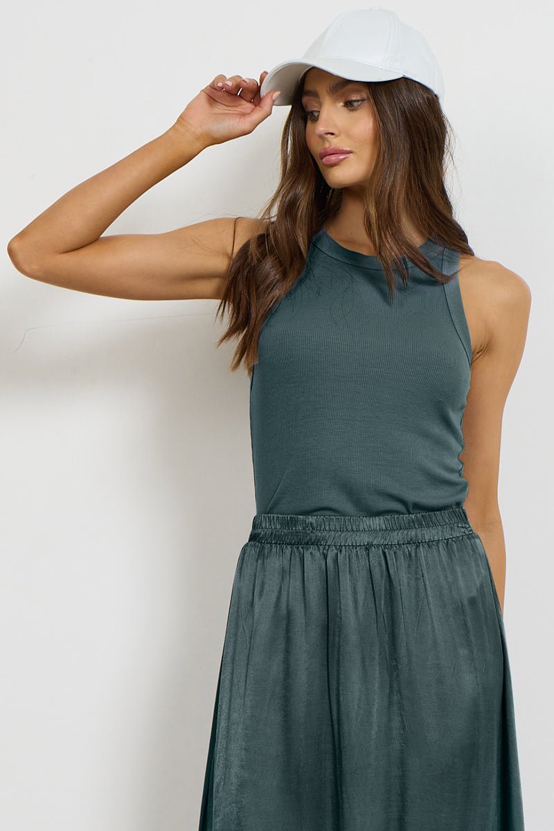 Aida Racer Front Ribbed Tank Top