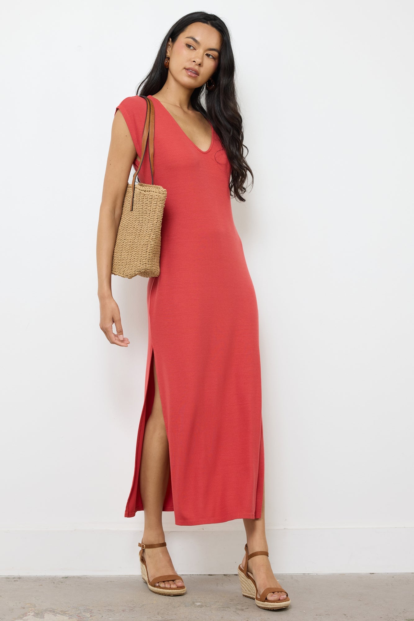 knee length dresses for ladies As by DF Kelly Maxi Dress - Coral Pink