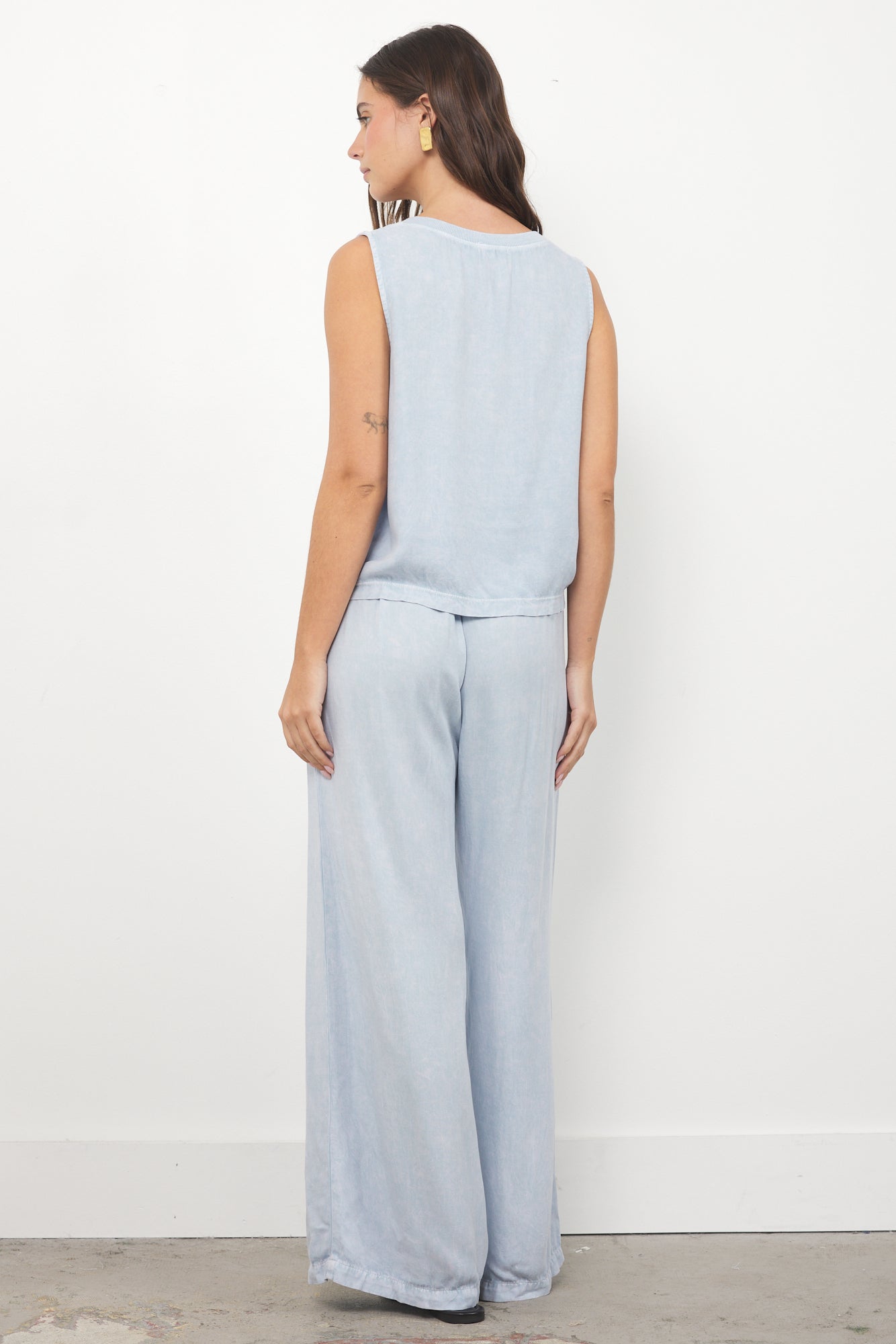 Helena Soft Washed Twill V Neck Tank