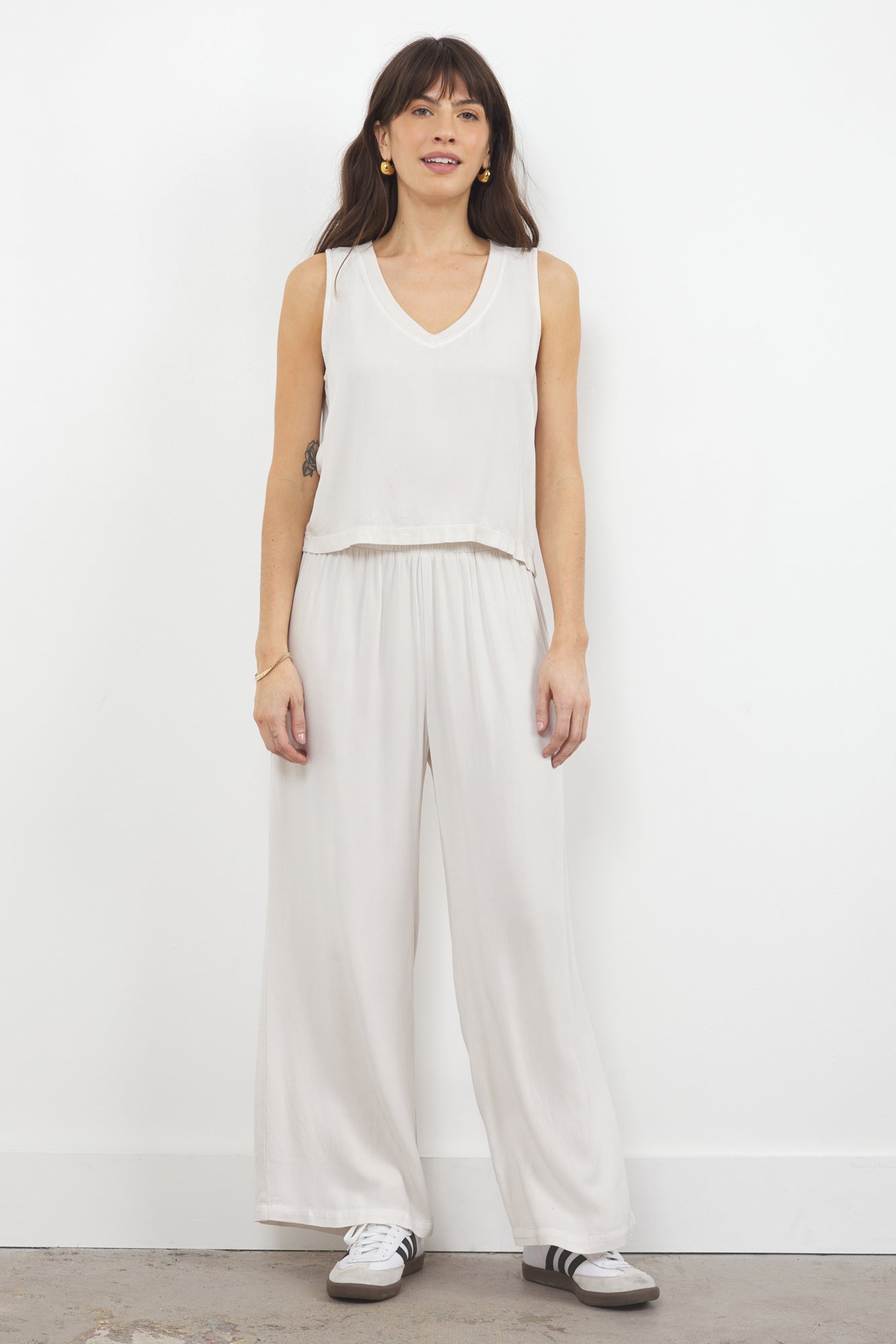 Kalani Lightweight Wide Leg Pant - Sand Washed