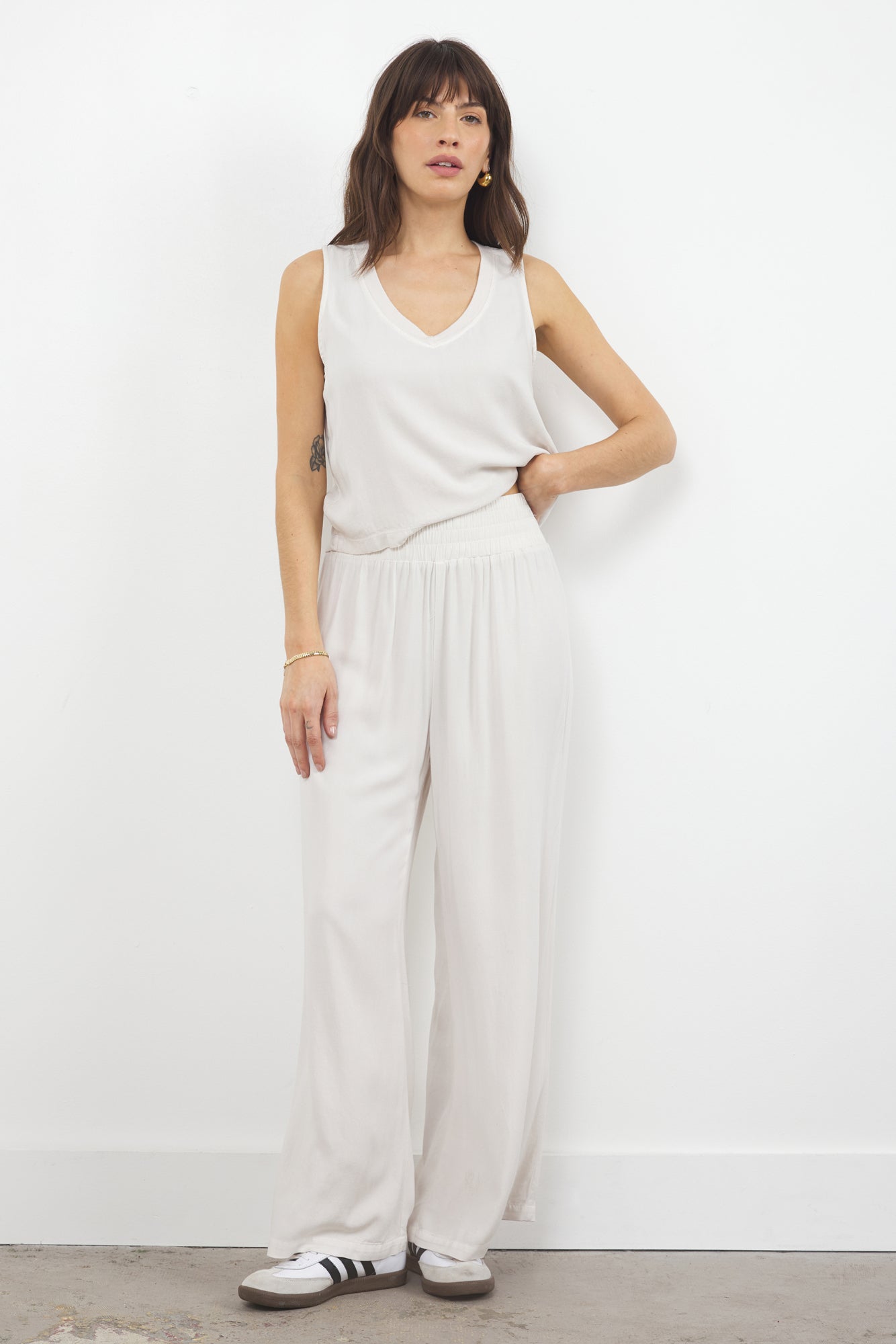 Kalani Lightweight Wide Leg Pant - Sand Washed