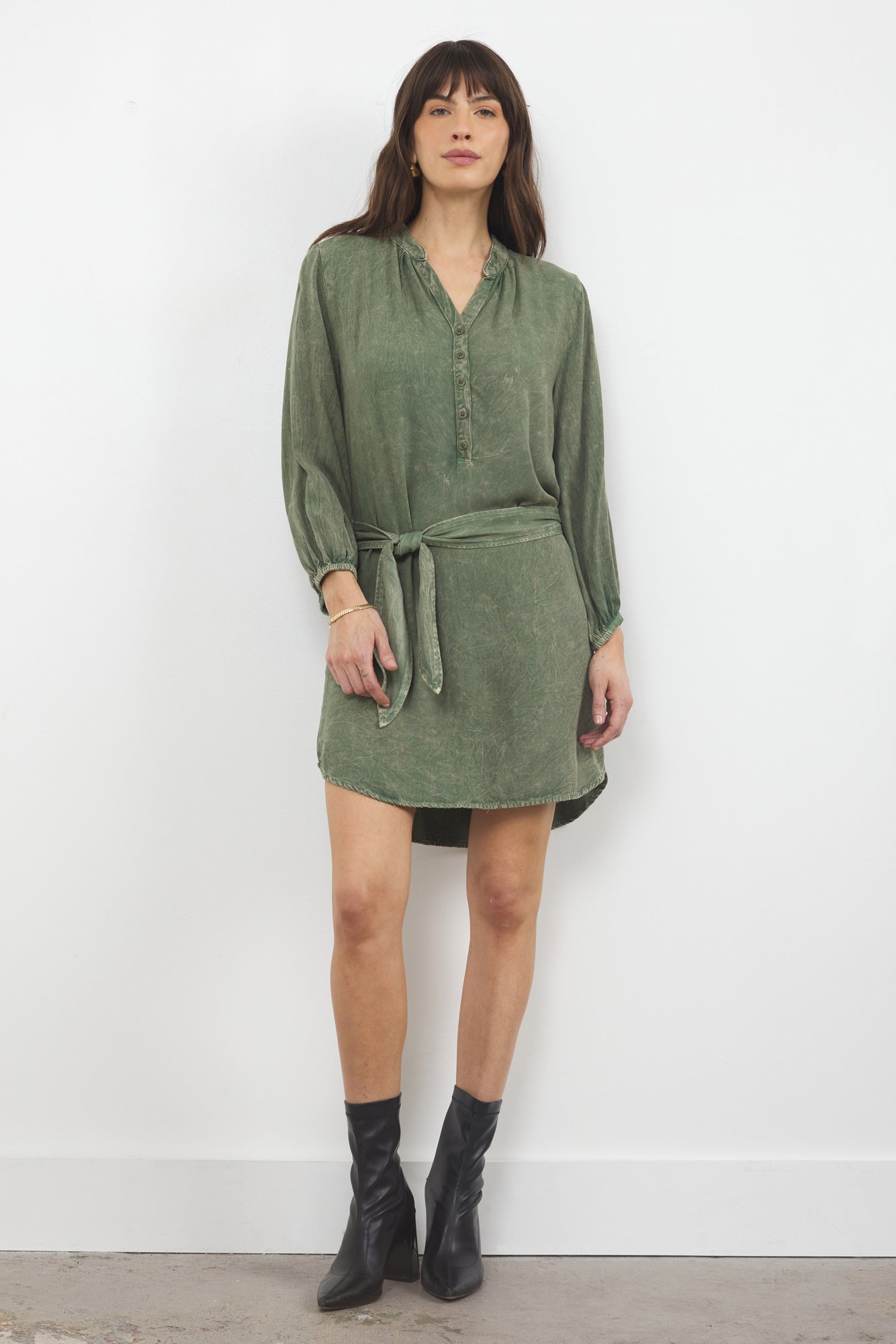 Twill Shirtdress Button Down - Lightweight Rayon