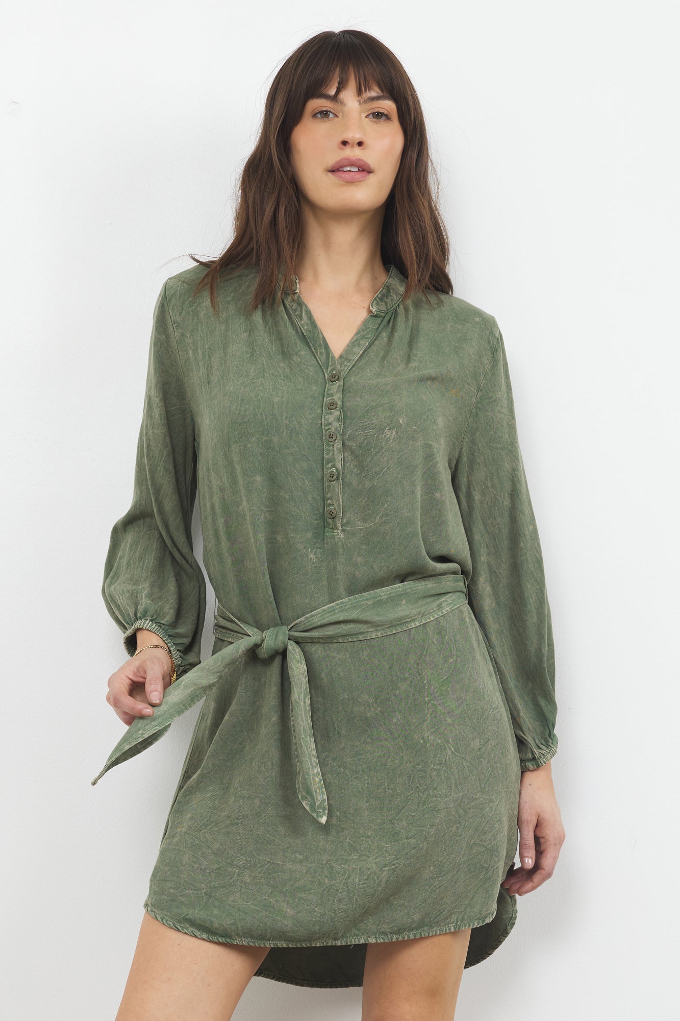 Twill Shirtdress Button Down - Lightweight Rayon