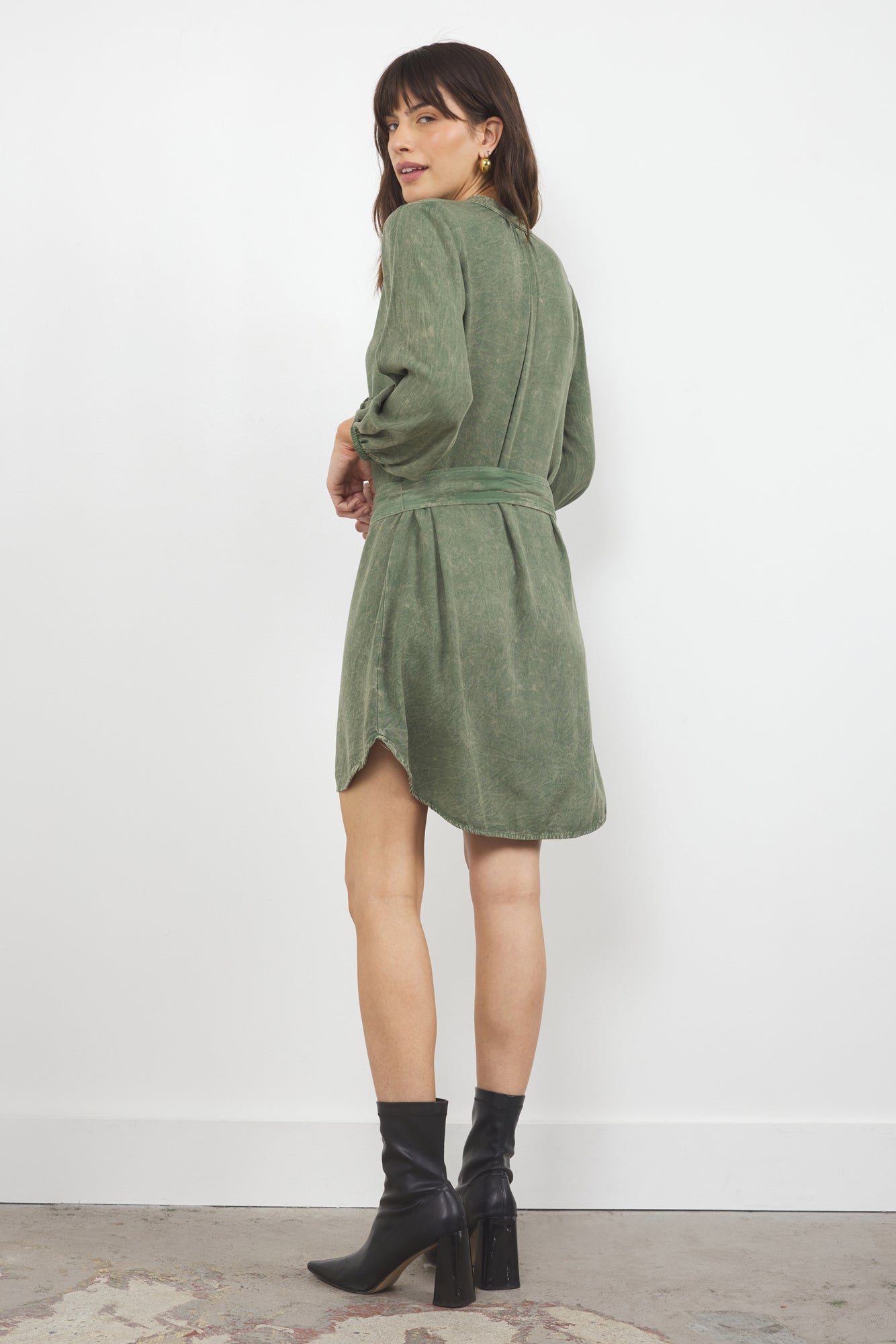 Twill Shirtdress Button Down - Lightweight Rayon