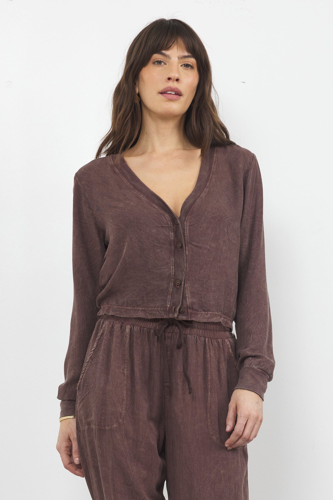 Spencer Twill Crop Lightweight Cardigan
