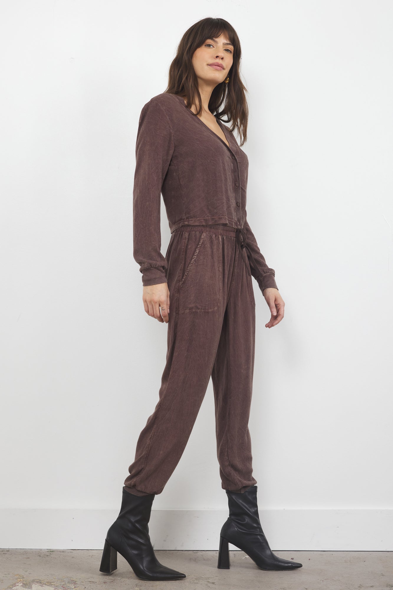 Spencer Twill Crop Lightweight Cardigan