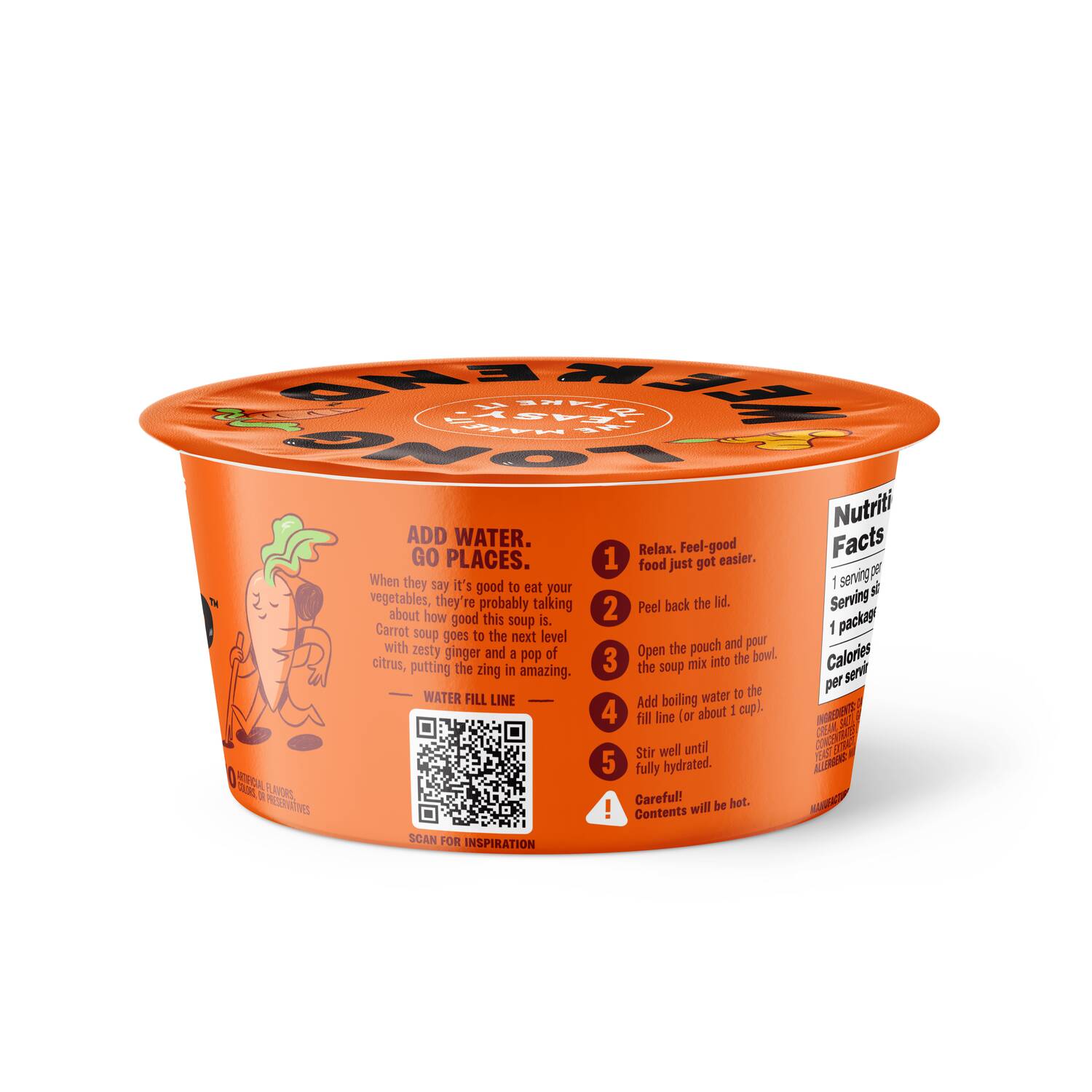 Instant Soup Carrot Ginger 6-Pack - Citrus & Warmth