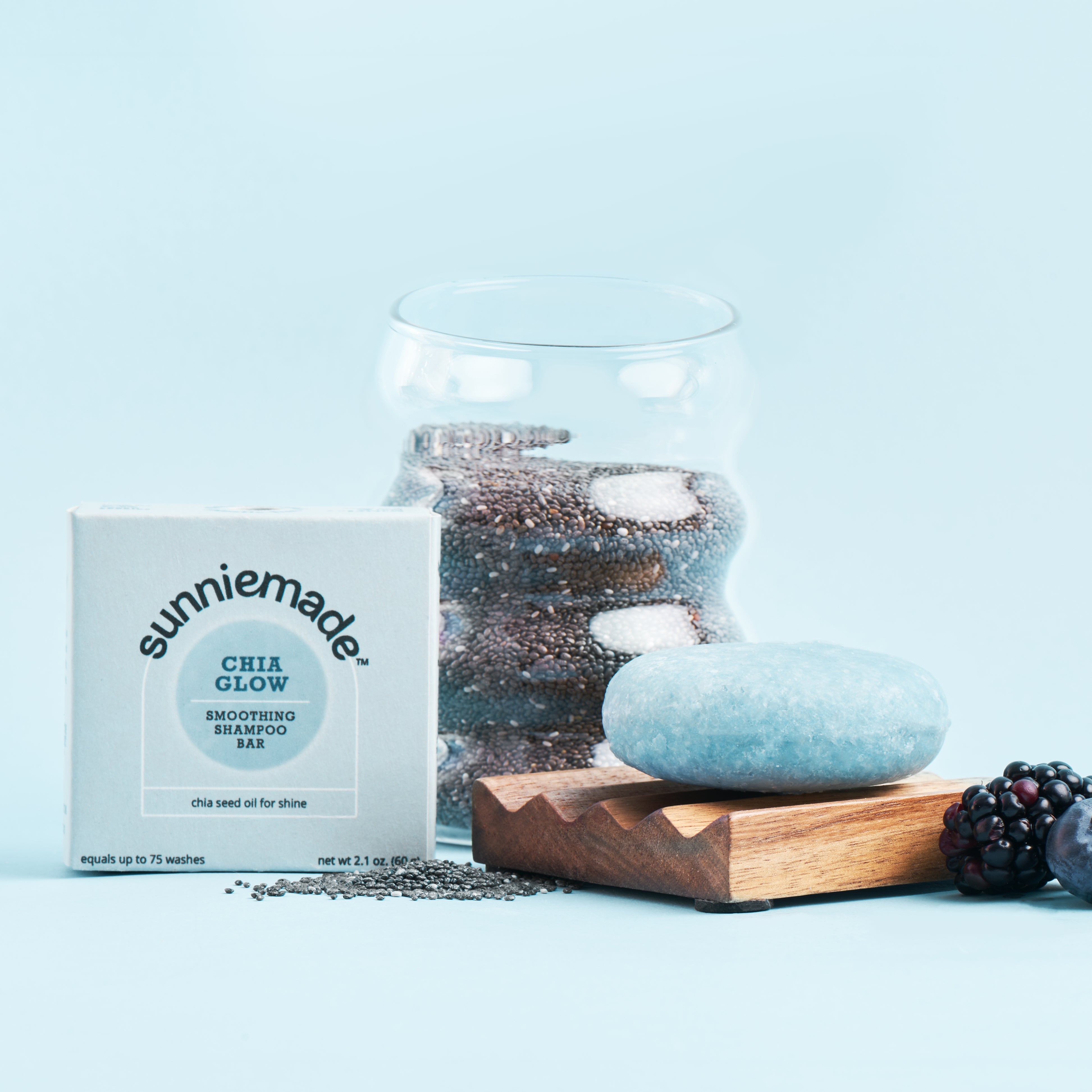 Smoothing Shampoo Bar Chia Glow - Berry Scent